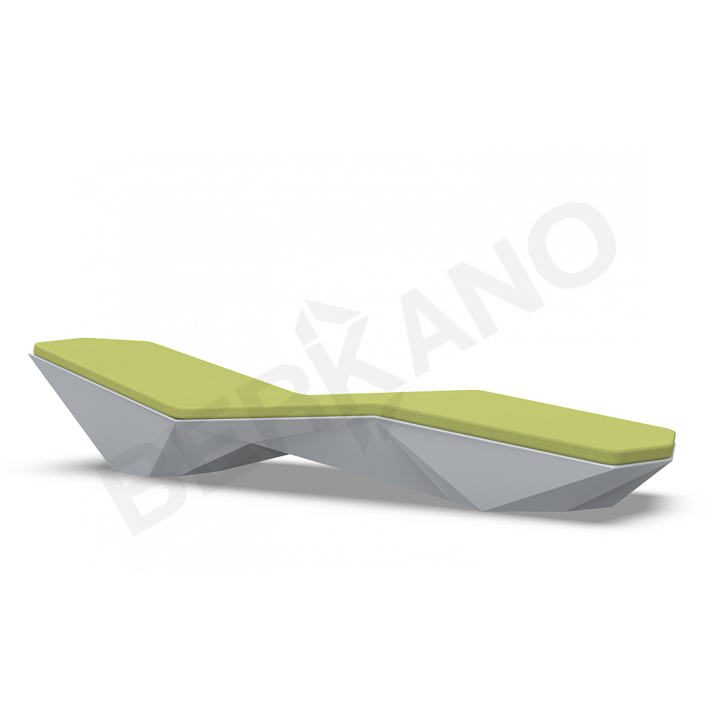 Шезлонг Quaro с подушками серого цвета / аксессуар зеленого цвета - фото 1