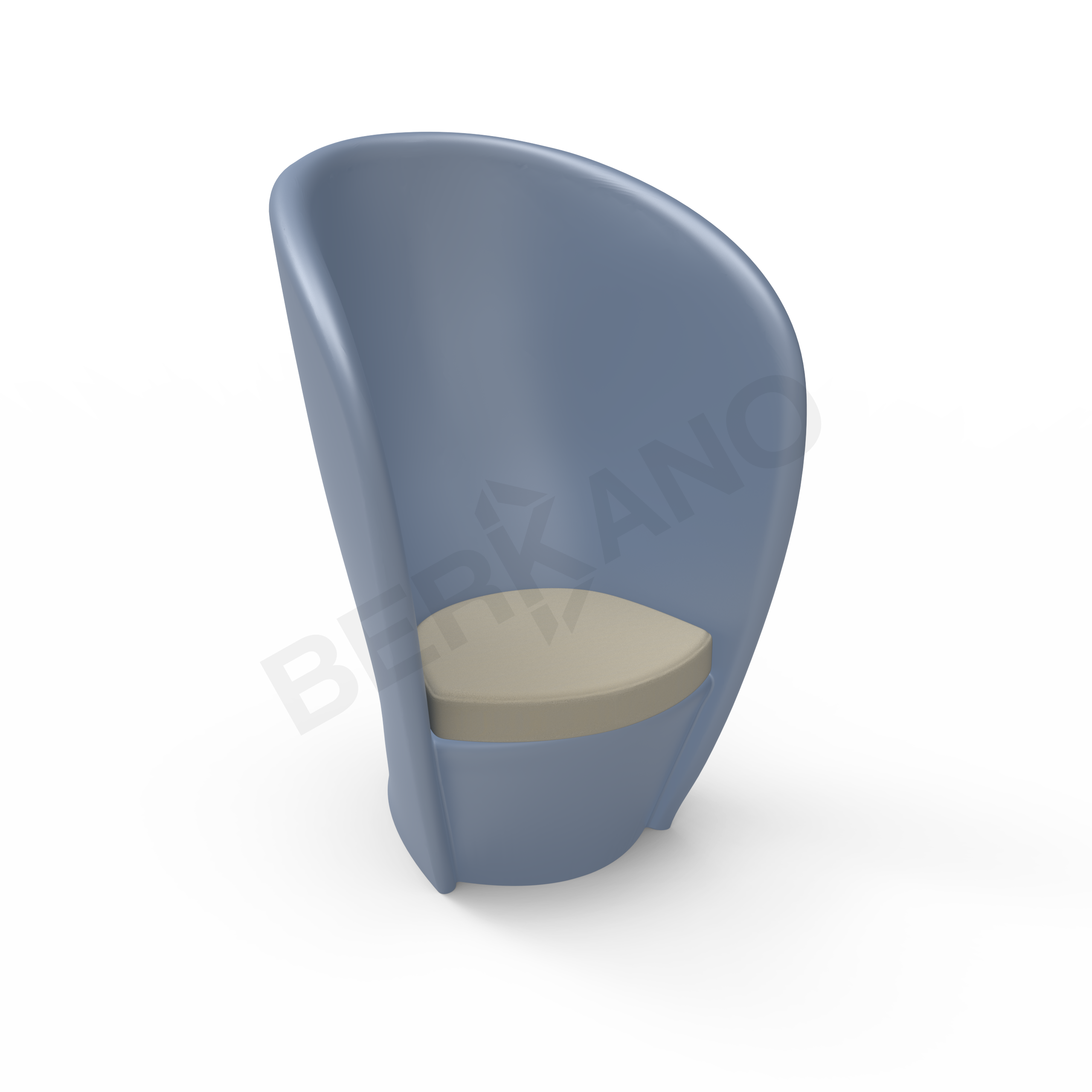 Кресло Harmony синего цвета / аксессуар бежевого цвета - фото 1