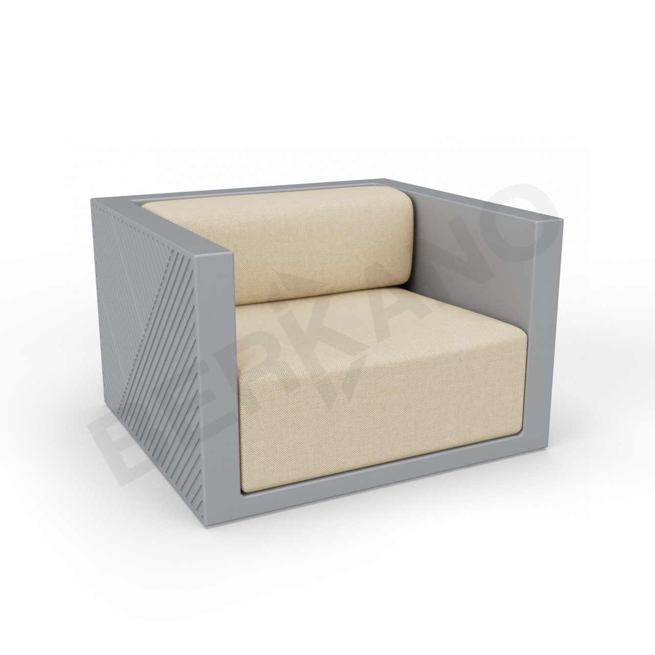 Кресло Fame с подушкой графитового цвета / аксессуар бежевого цвета - фото 1