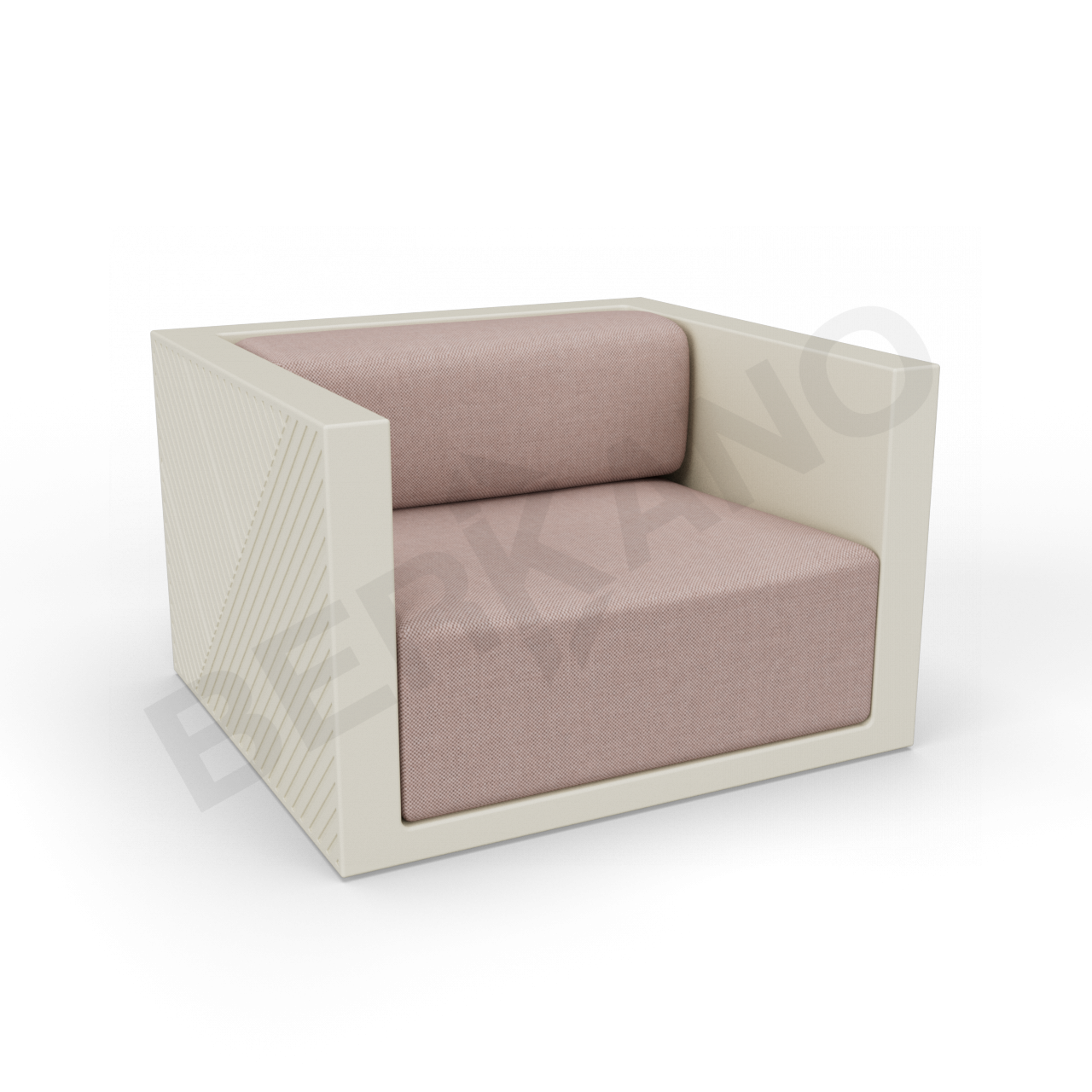 Кресло Fame с подушкой бежевого цвета / аксессуар кофейного цвета - фото 1