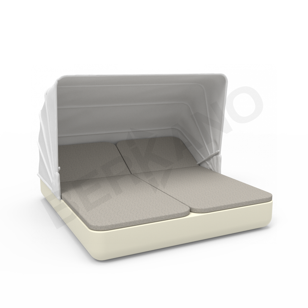 Шезлонг Grace Double Canopy с подушками бежевого цвета / аксессуар Light grey - фото 1