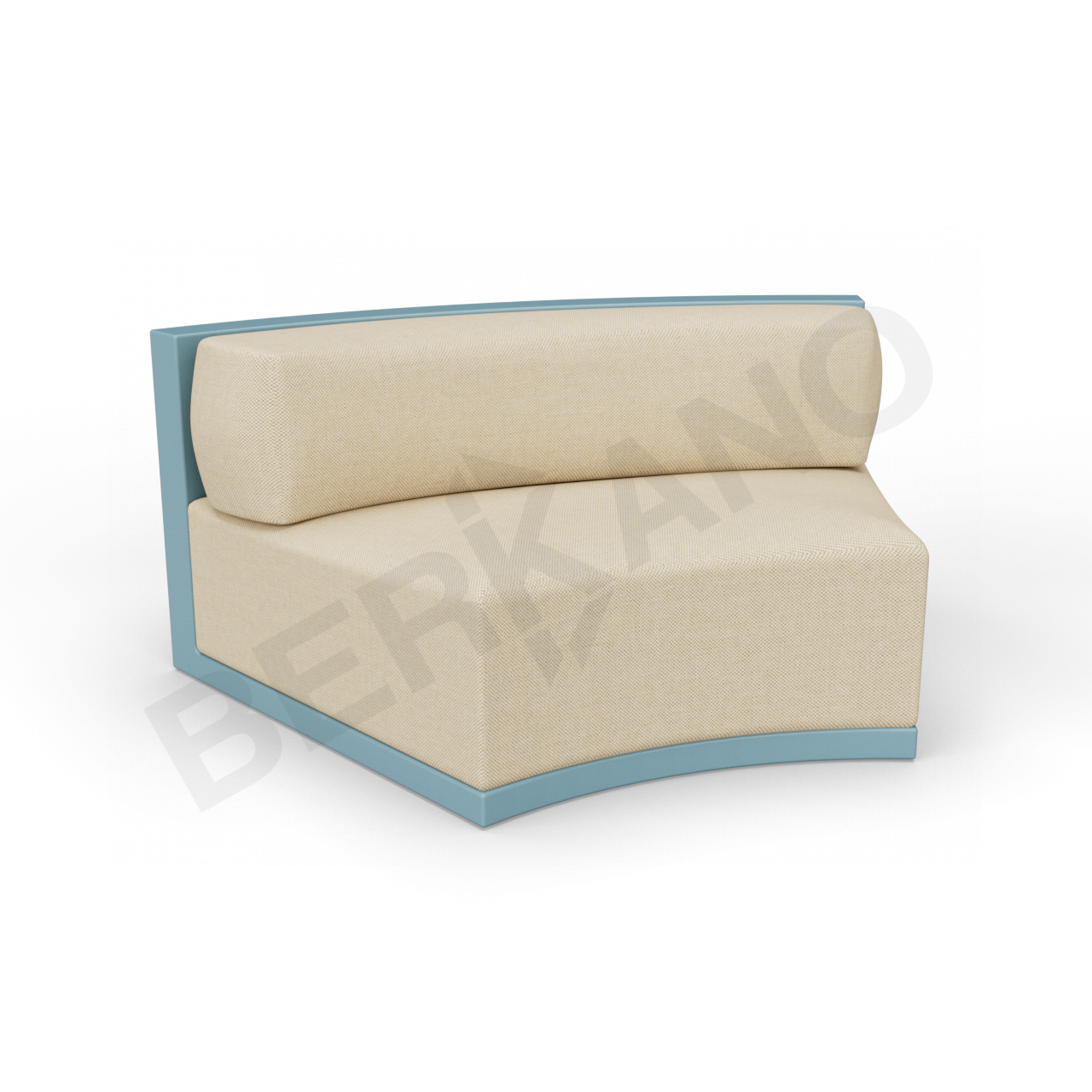 Диван полукруглый Fame с подушкой бирюзового цвета / аксессуар бежевого цвета - фото 1