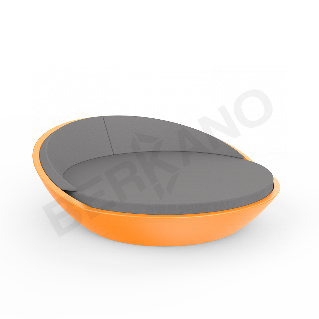 Шезлонг Riviera оранжевого цвета / аксессуар графитового цвета - фото 1