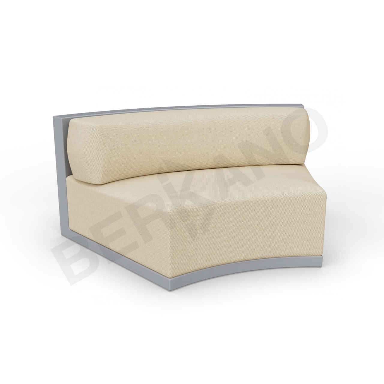 Диван полукруглый Fame с подушкой графитового цвета / аксессуар бежевого цвета - фото 1