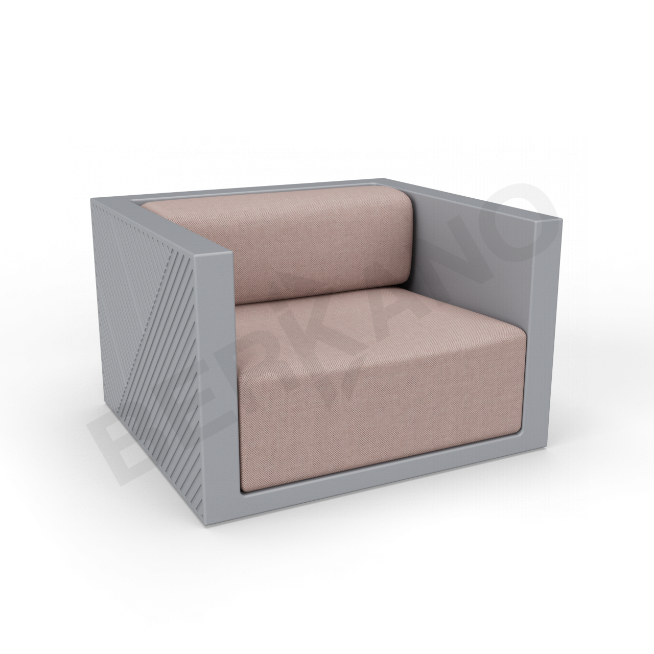 Кресло Fame с подушкой графитового цвета / аксессуар кофейного цвета - фото 1