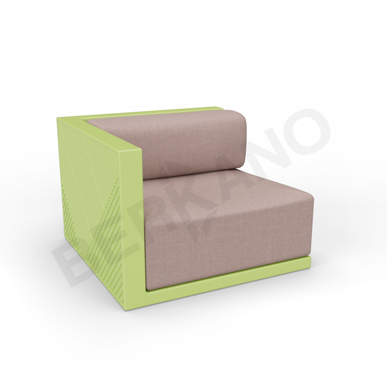 Диван угловой Fame с подушкой зеленого цвета / аксессуар кофейного цвета - фото 1