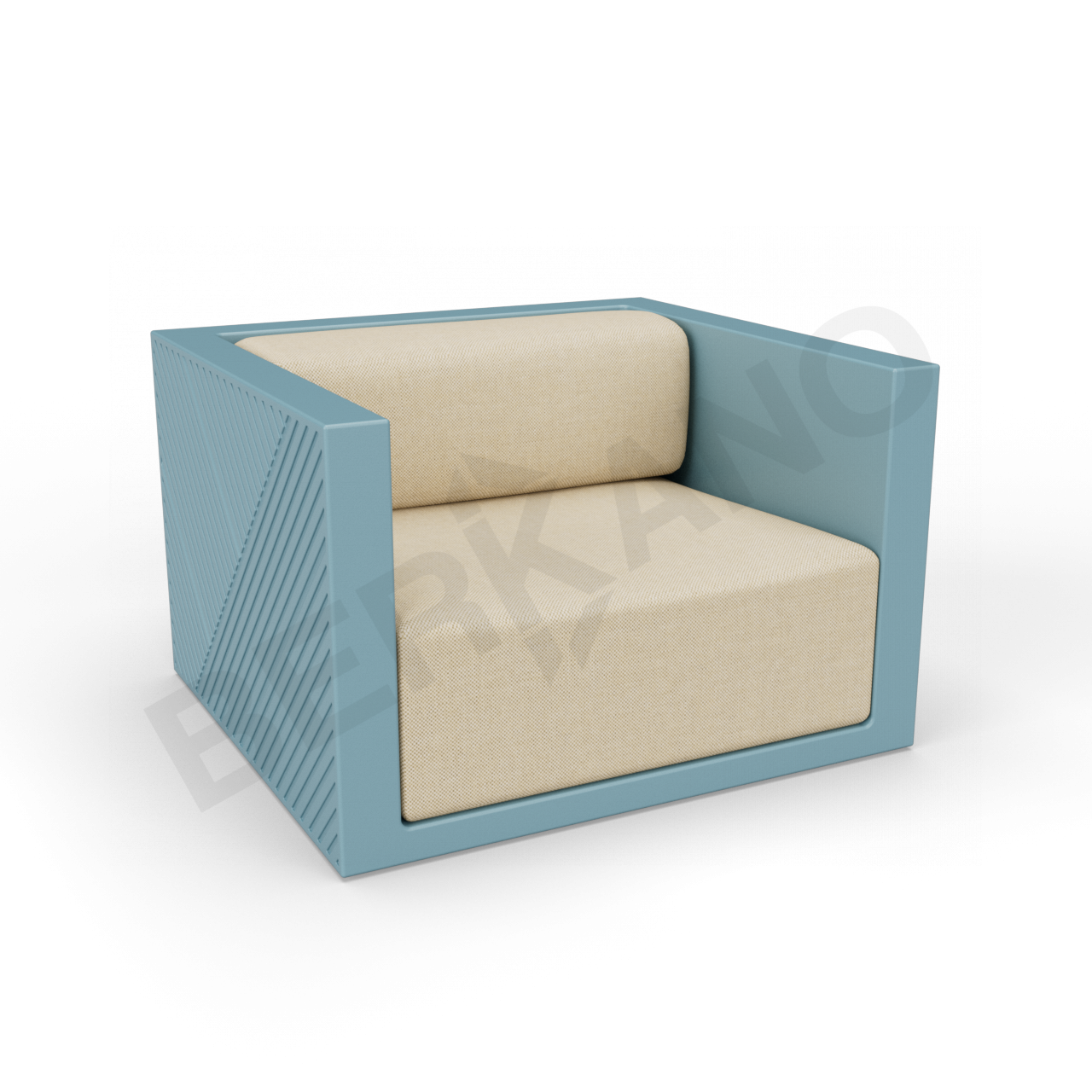 Кресло Fame с подушкой бирюзового цвета / аксессуар бежевого цвета - фото 1