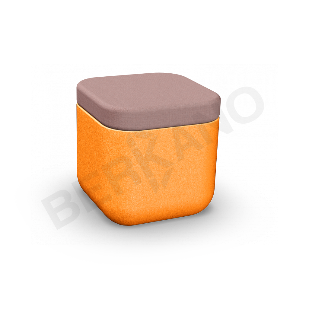 Пуф Grace оранжевого цвета / аксессуар кофейного цвета - фото 1