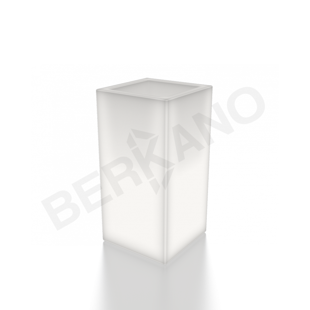 Светящееся кашпо Cubric 40*80 DB белого цвета  - фото 1