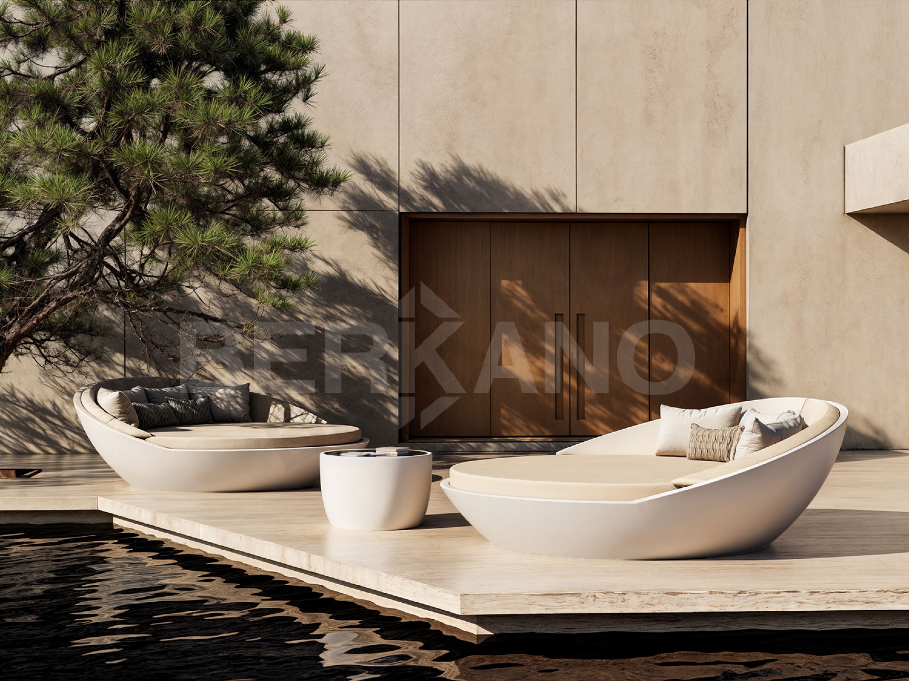 Шезлонг Riviera синего цвета / аксессуар графитового цвета - фото 2