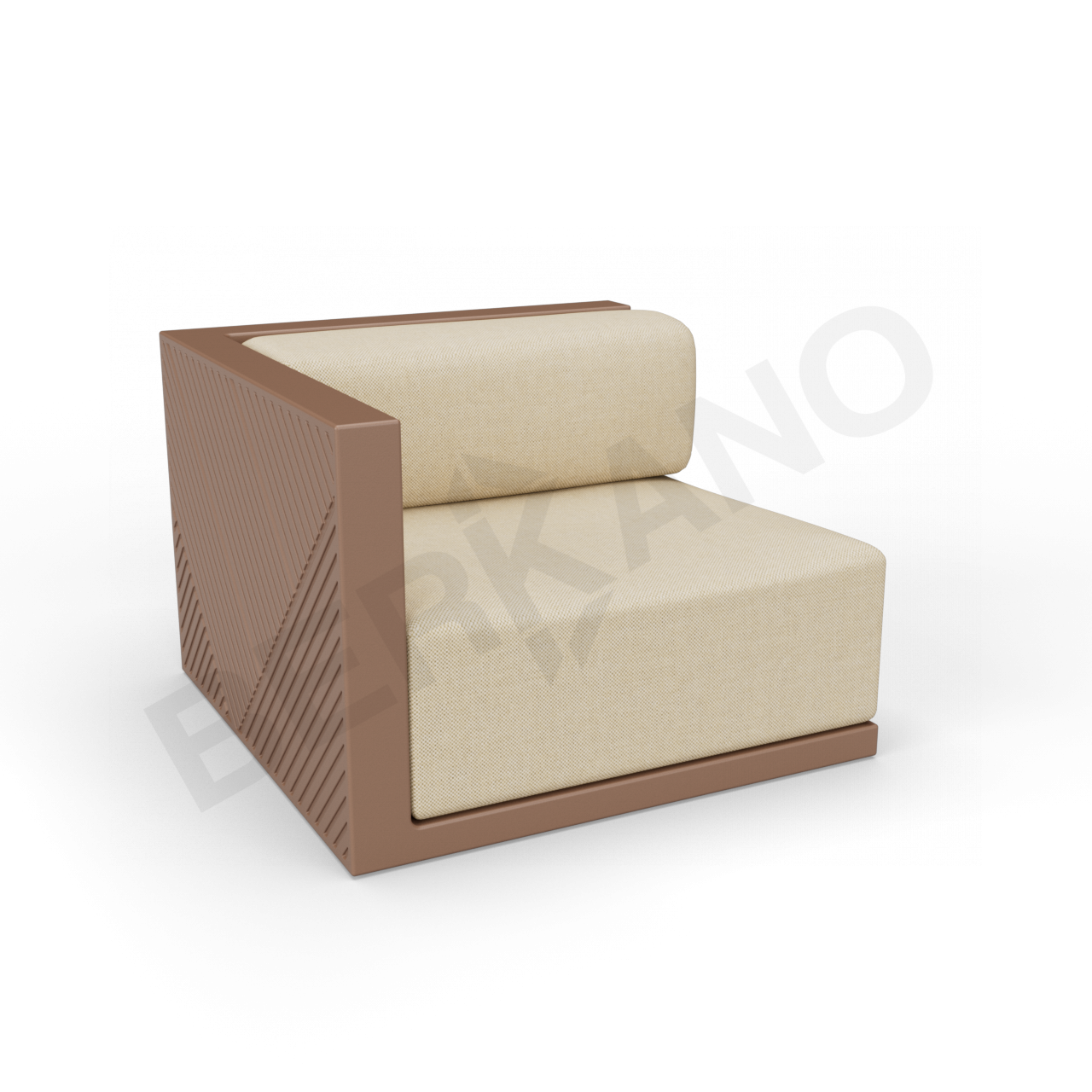 Диван угловой Fame с подушкой коричневого цвета / аксессуар бежевого цвета - фото 1