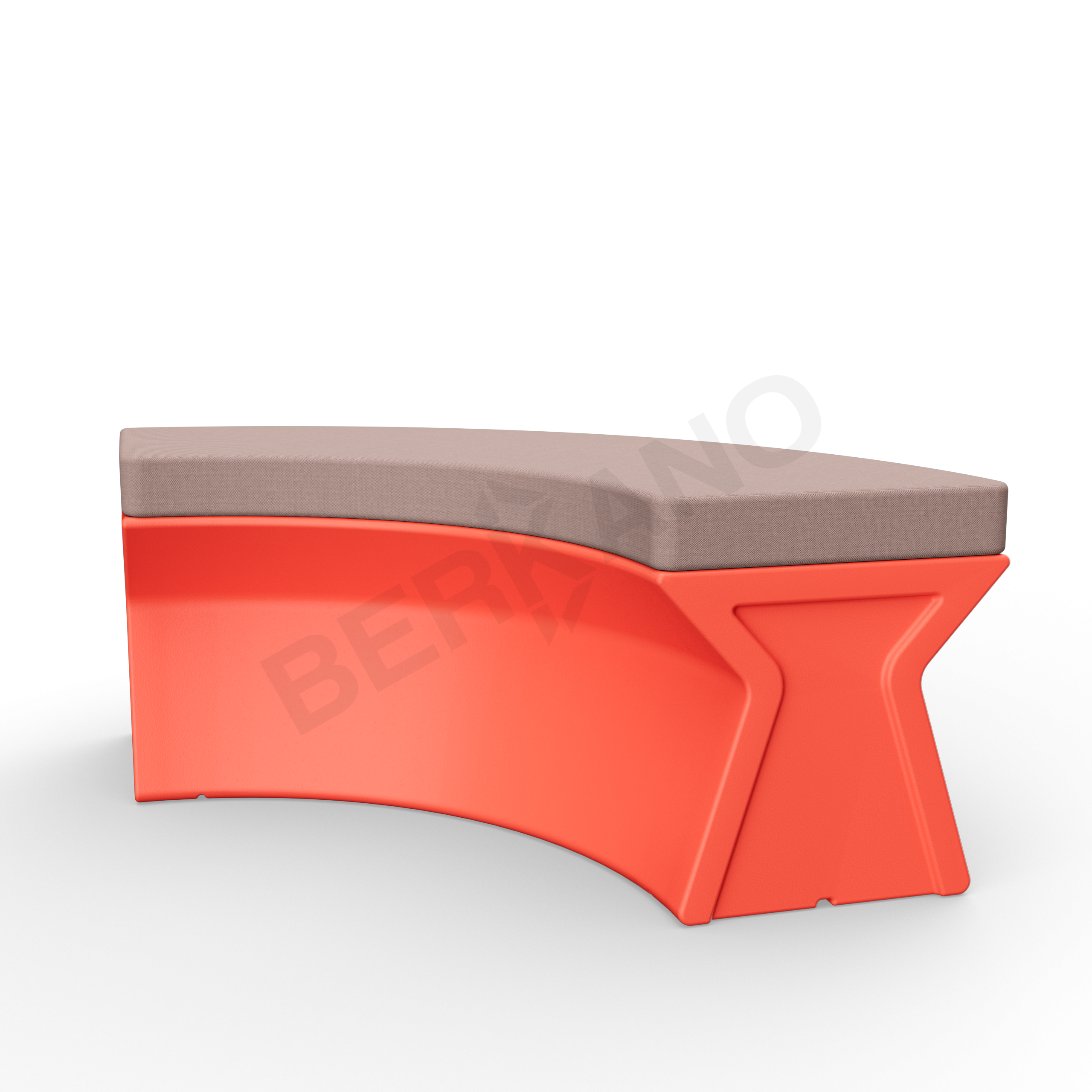 Скамейка X-seat Arc красного цвета / аксессуар кофейного цвета - фото 1