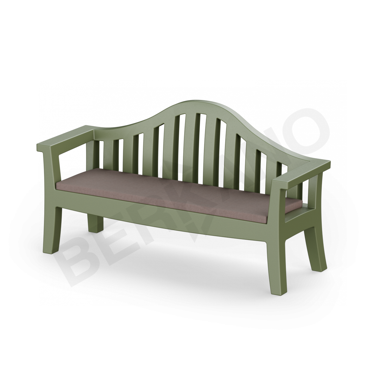 Скамейка Province темно-зеленого цвета / аксессуар кофейного цвета - фото 1
