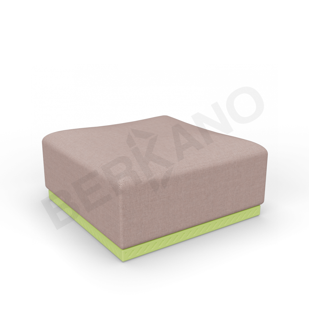 Пуф Fame с подушкой зеленого цвета / аксессуар кофейного цвета - фото 1