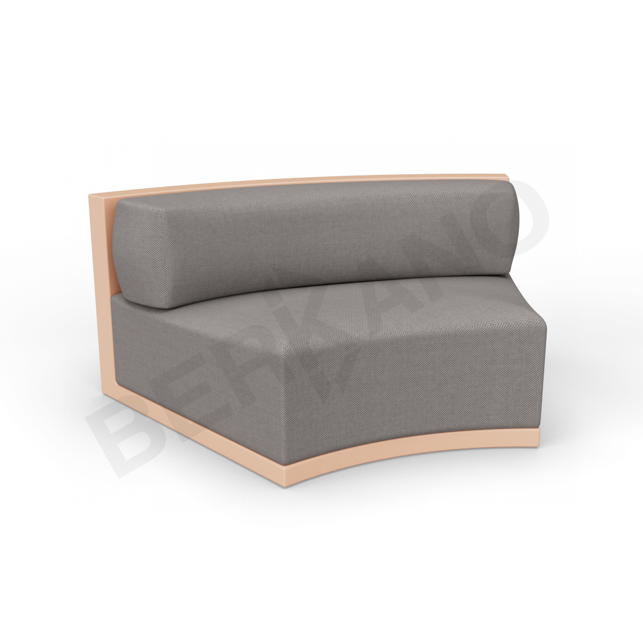 Диван полукруглый Fame с подушкой терракотового цвета / аксессуар кофейного цвета - фото 1