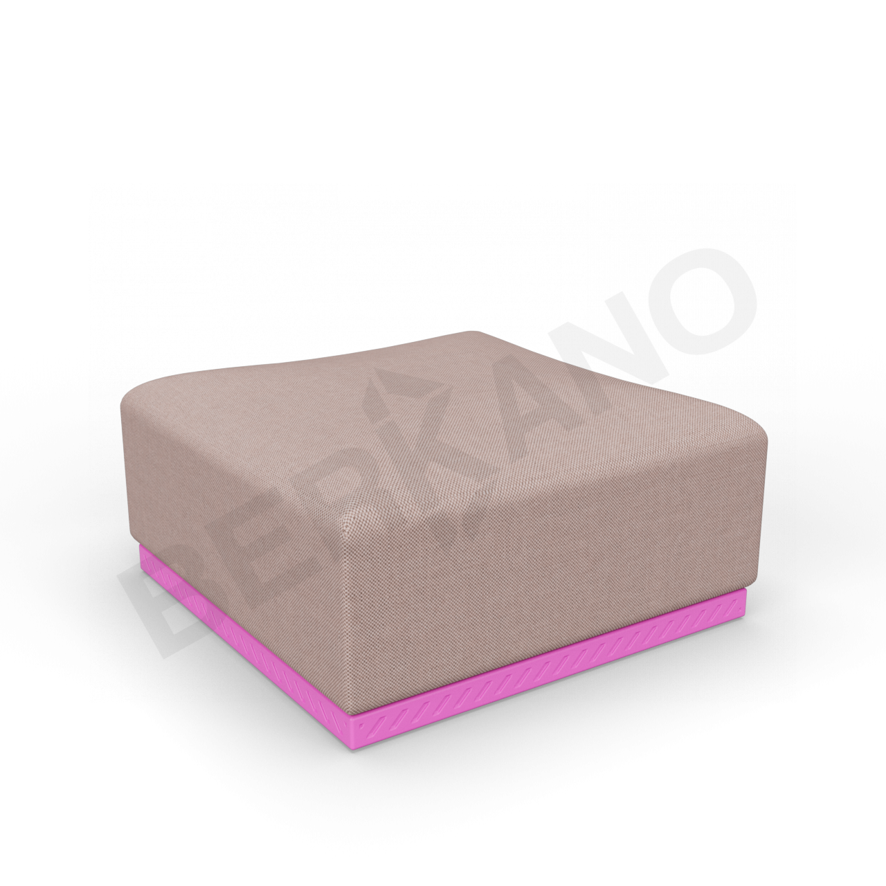 Пуф Fame с подушкой фиолетового цвета / аксессуар кофейного цвета - фото 1