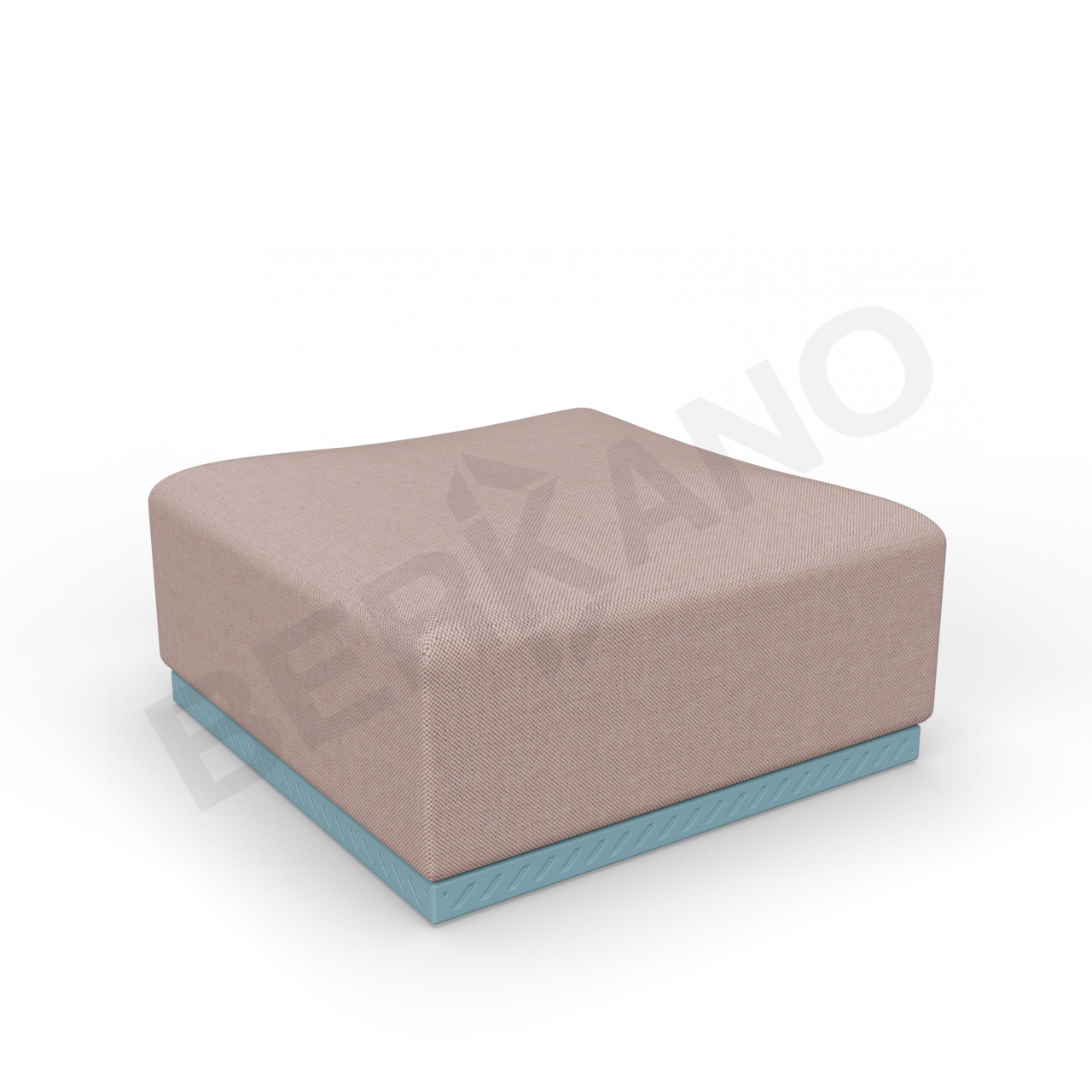 Пуф Fame с подушкой бирюзового цвета / аксессуар кофейного цвета - фото 1