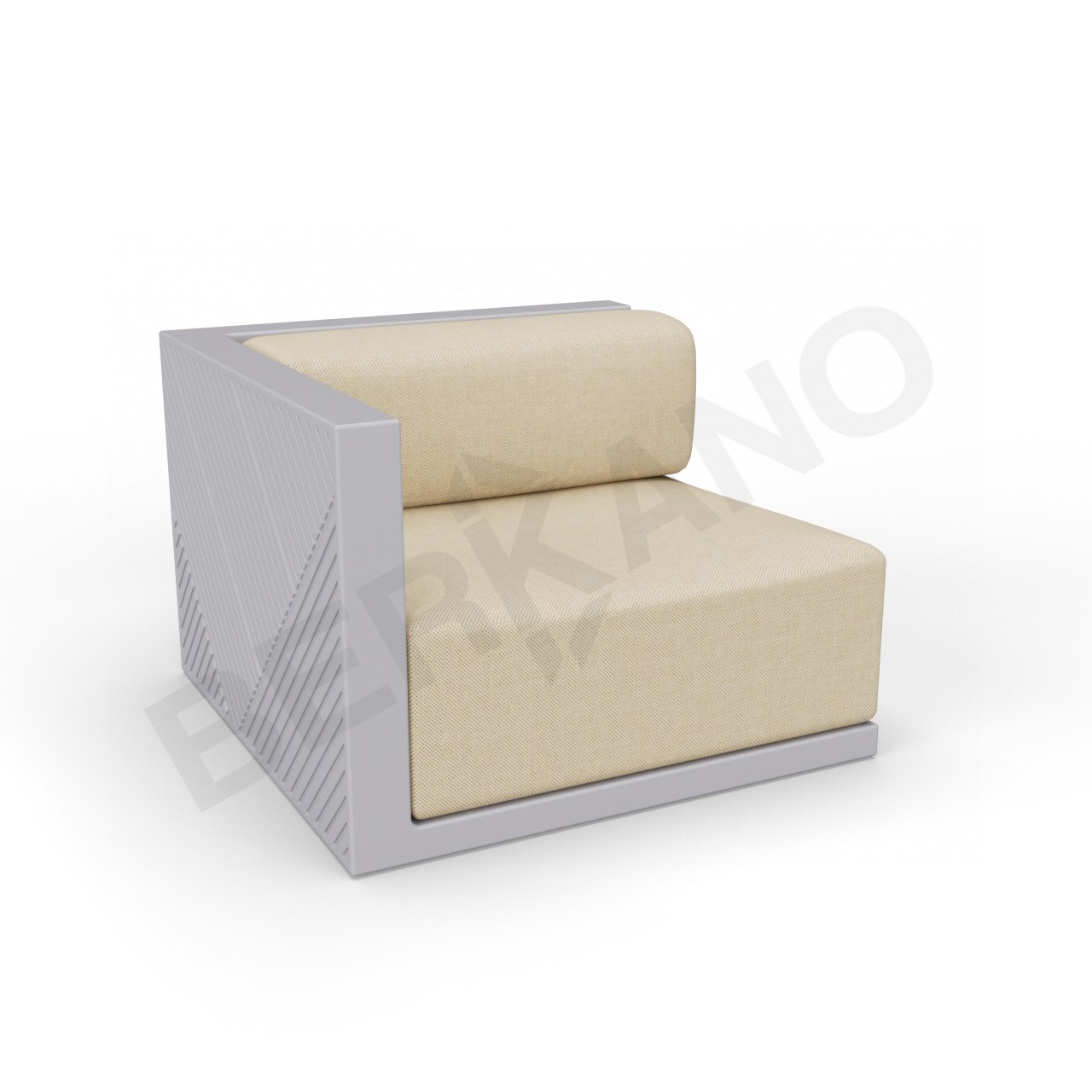 Диван угловой Fame с подушкой серого цвета / аксессуар бежевого цвета - фото 1