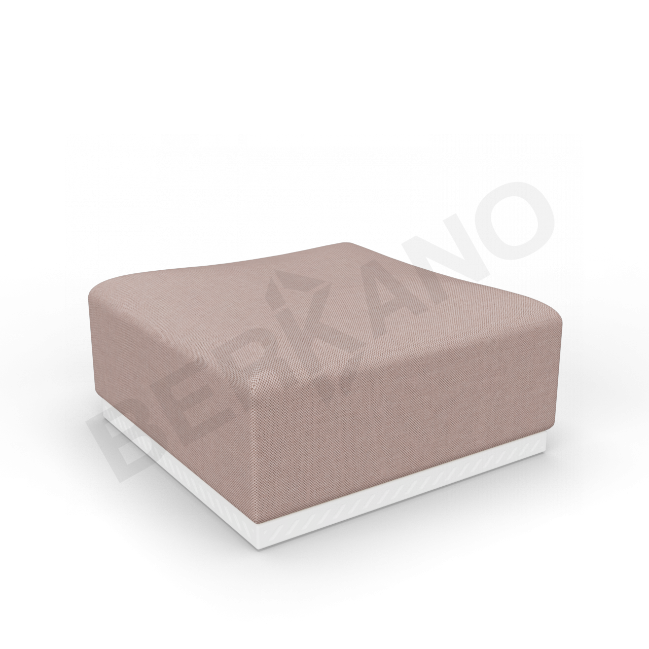 Пуф Fame с подушкой белого цвета / аксессуар кофейного цвета - фото 1