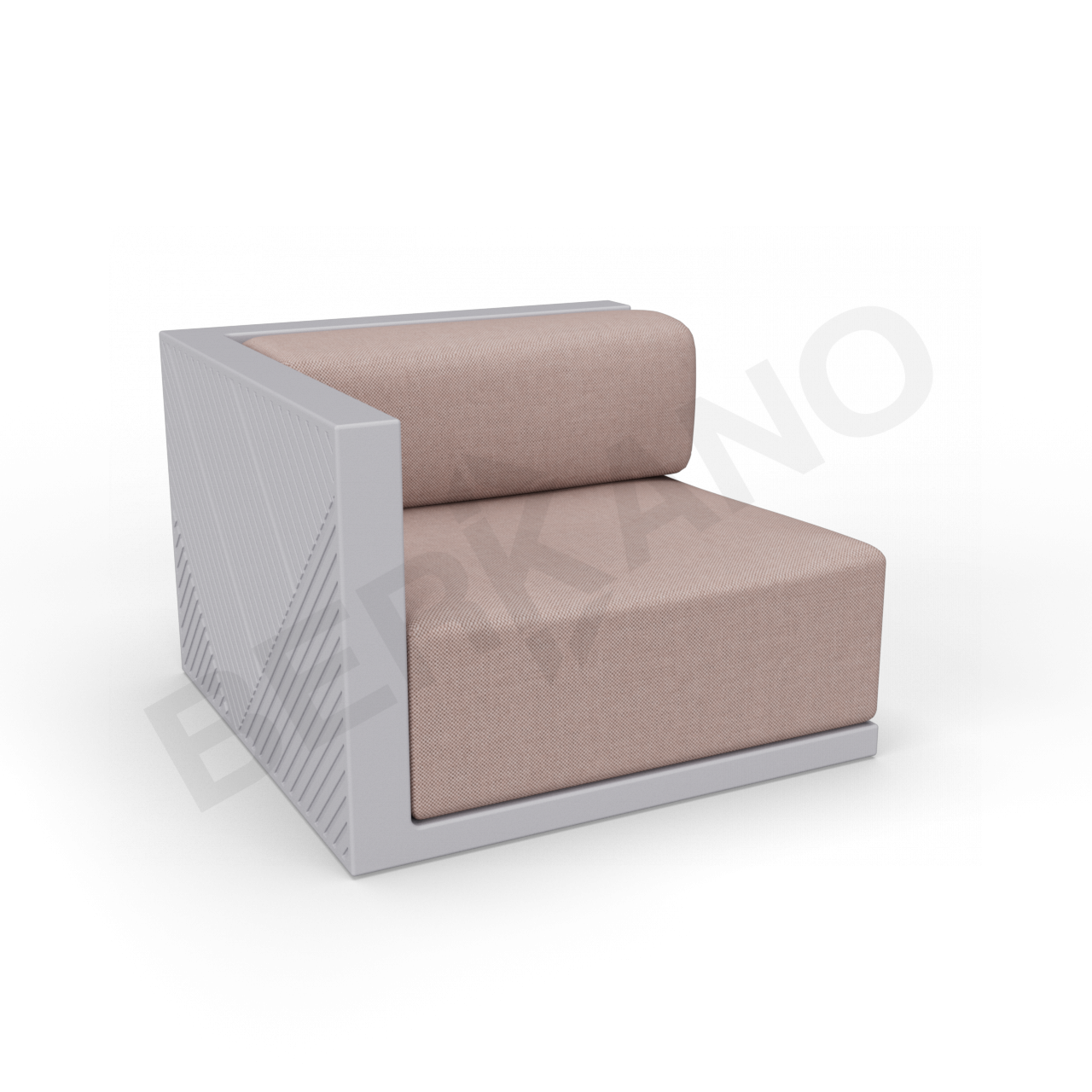 Диван угловой Fame с подушкой серого цвета / аксессуар кофейного цвета - фото 1