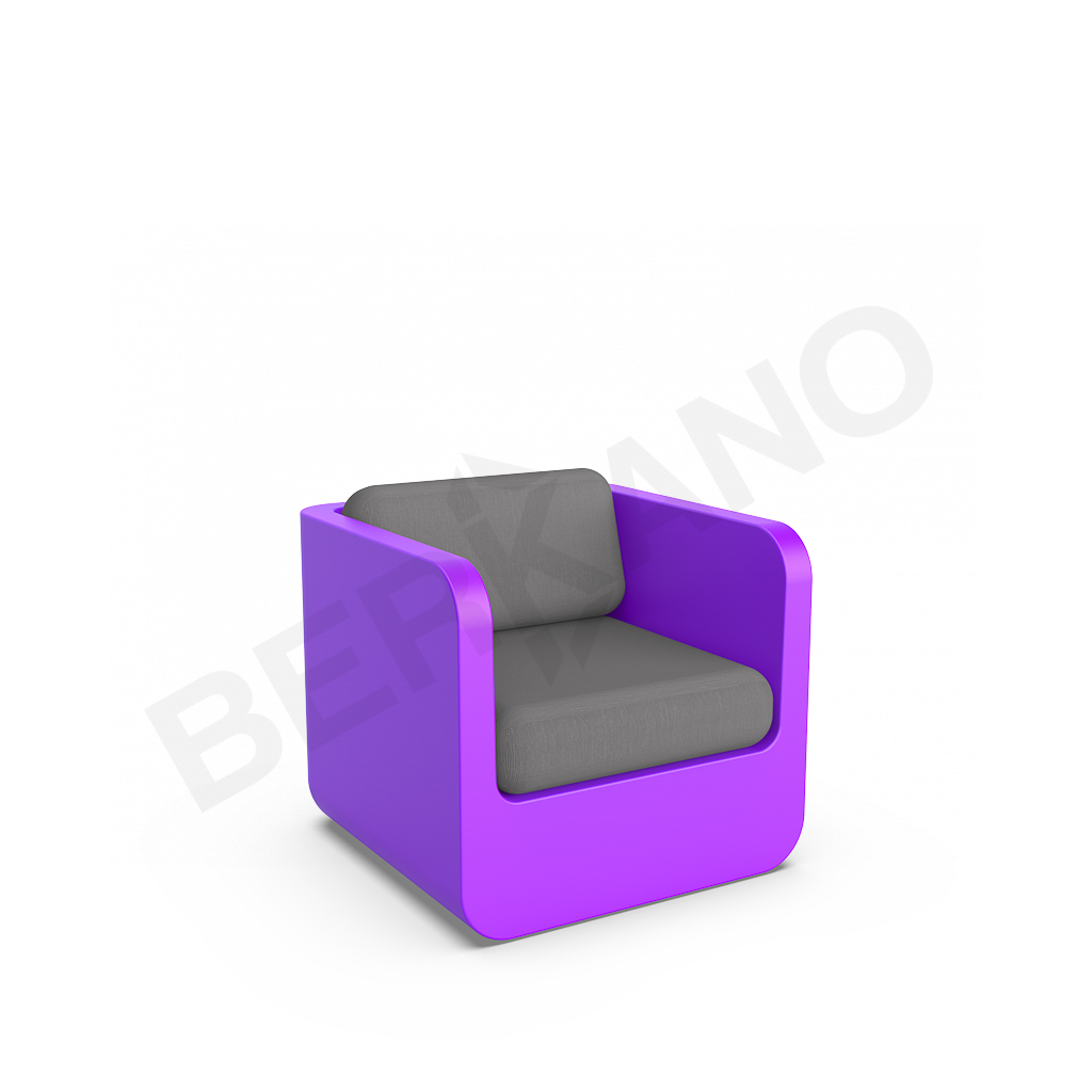 Кресло Grace с подушками сиреневого цвета / аксессуар графитового цвета - фото 1