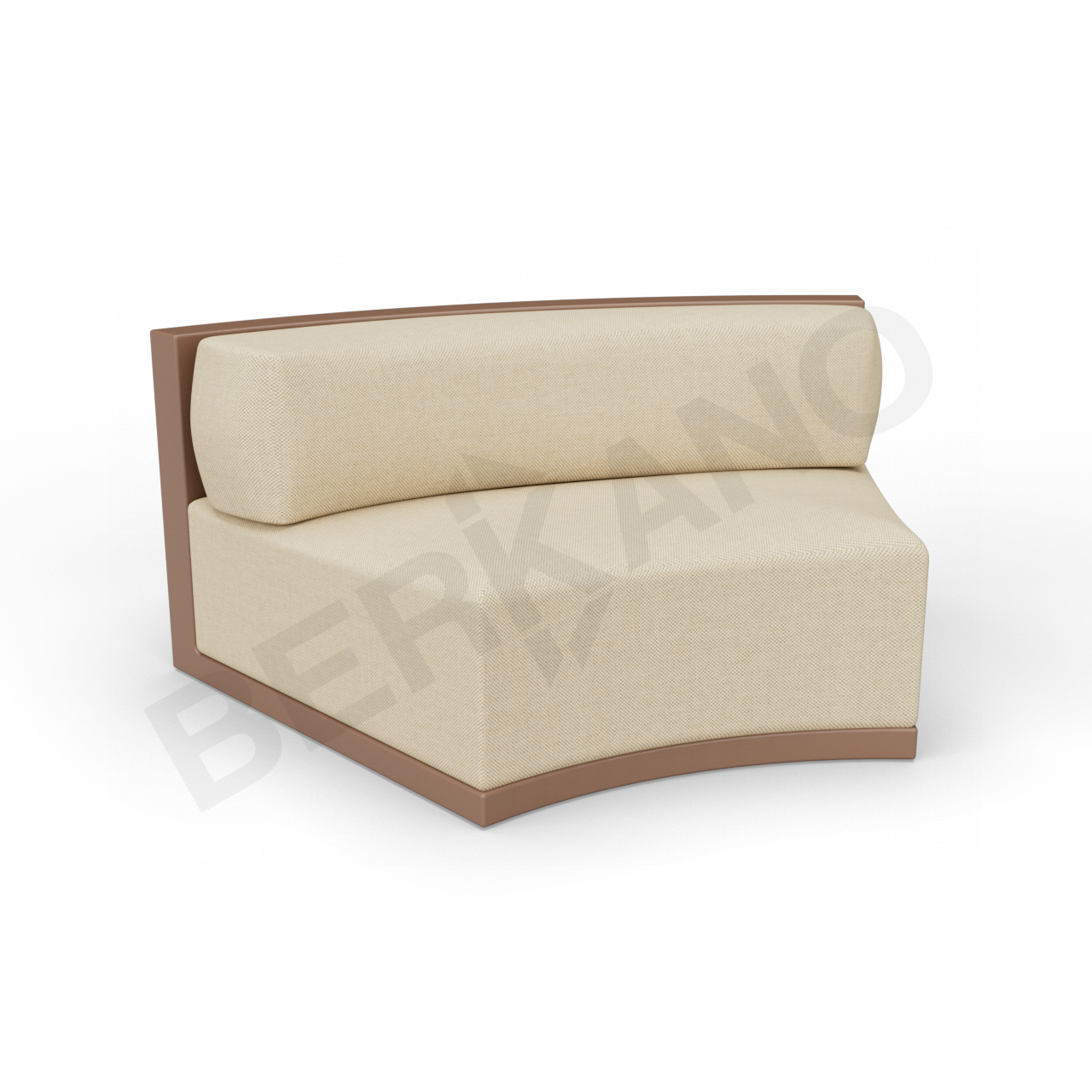 Диван полукруглый Fame с подушкой коричневого цвета / аксессуар бежевого цвета - фото 1