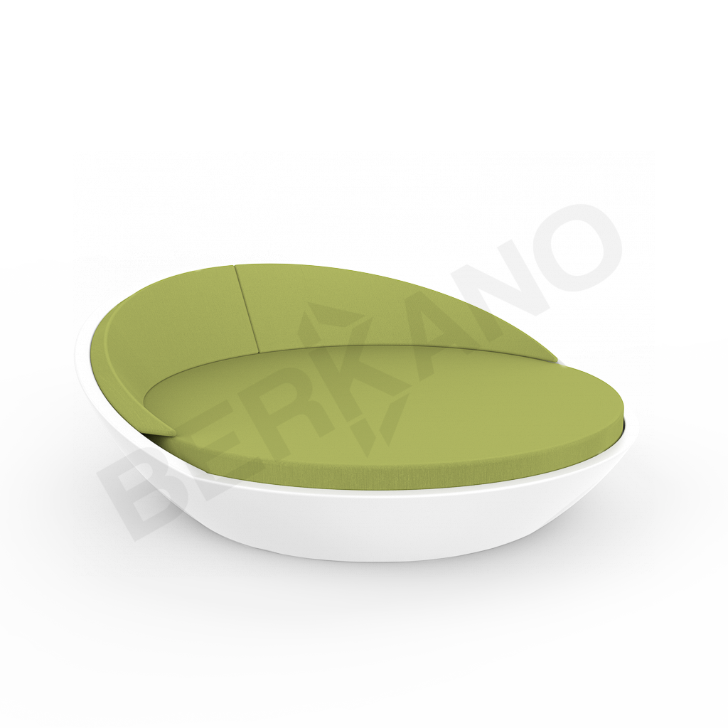 Шезлонг Riviera белого цвета / аксессуар зеленого цвета - фото 1