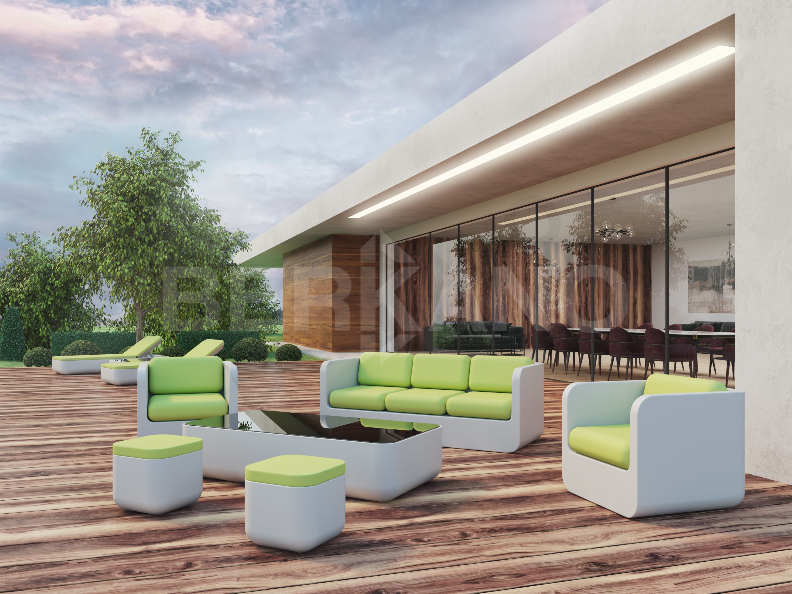 Диван Grace с подушками белого цвета / аксессуар графитового цвета - фото 4