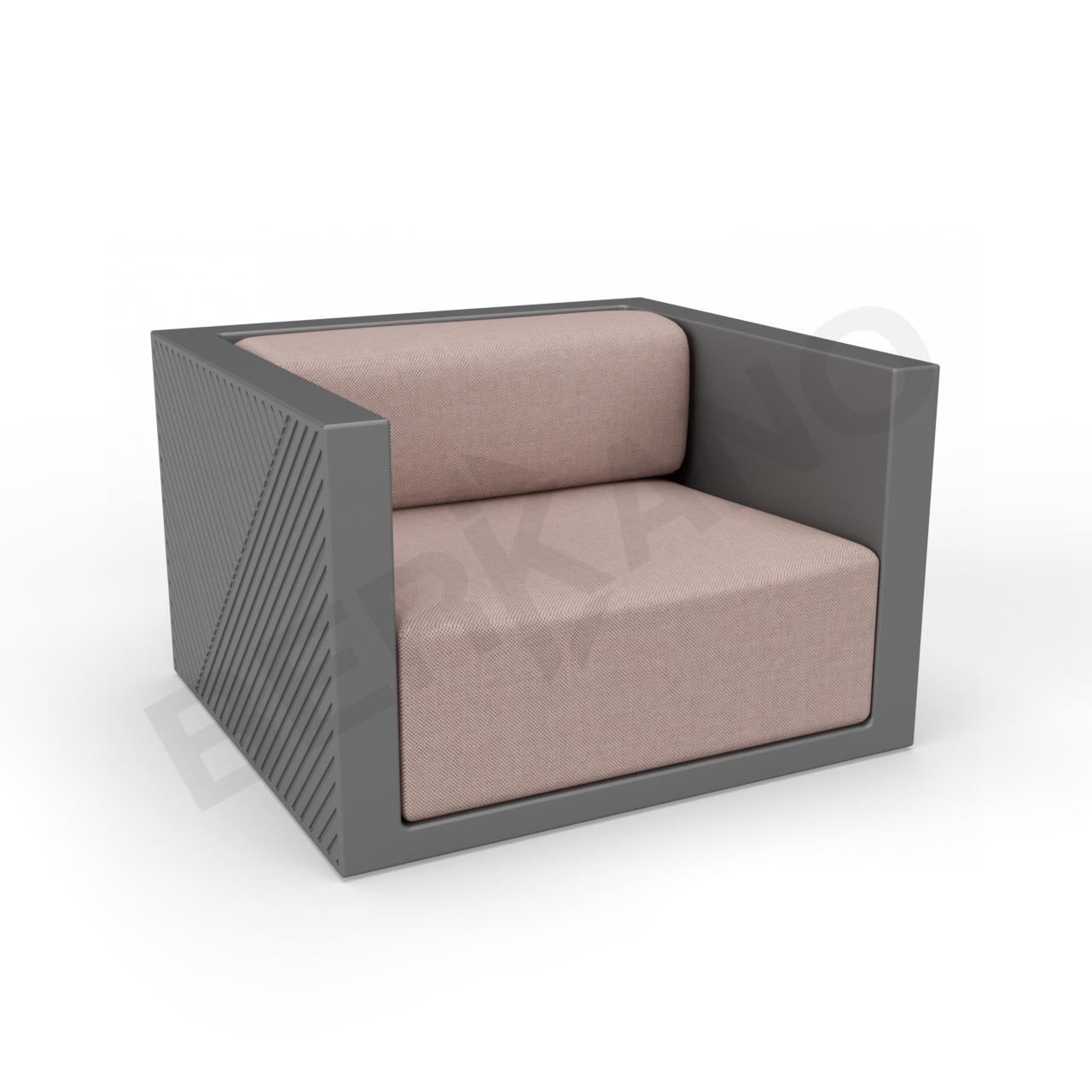 Кресло Fame с подушкой черного цвета / аксессуар кофейного цвета - фото 1