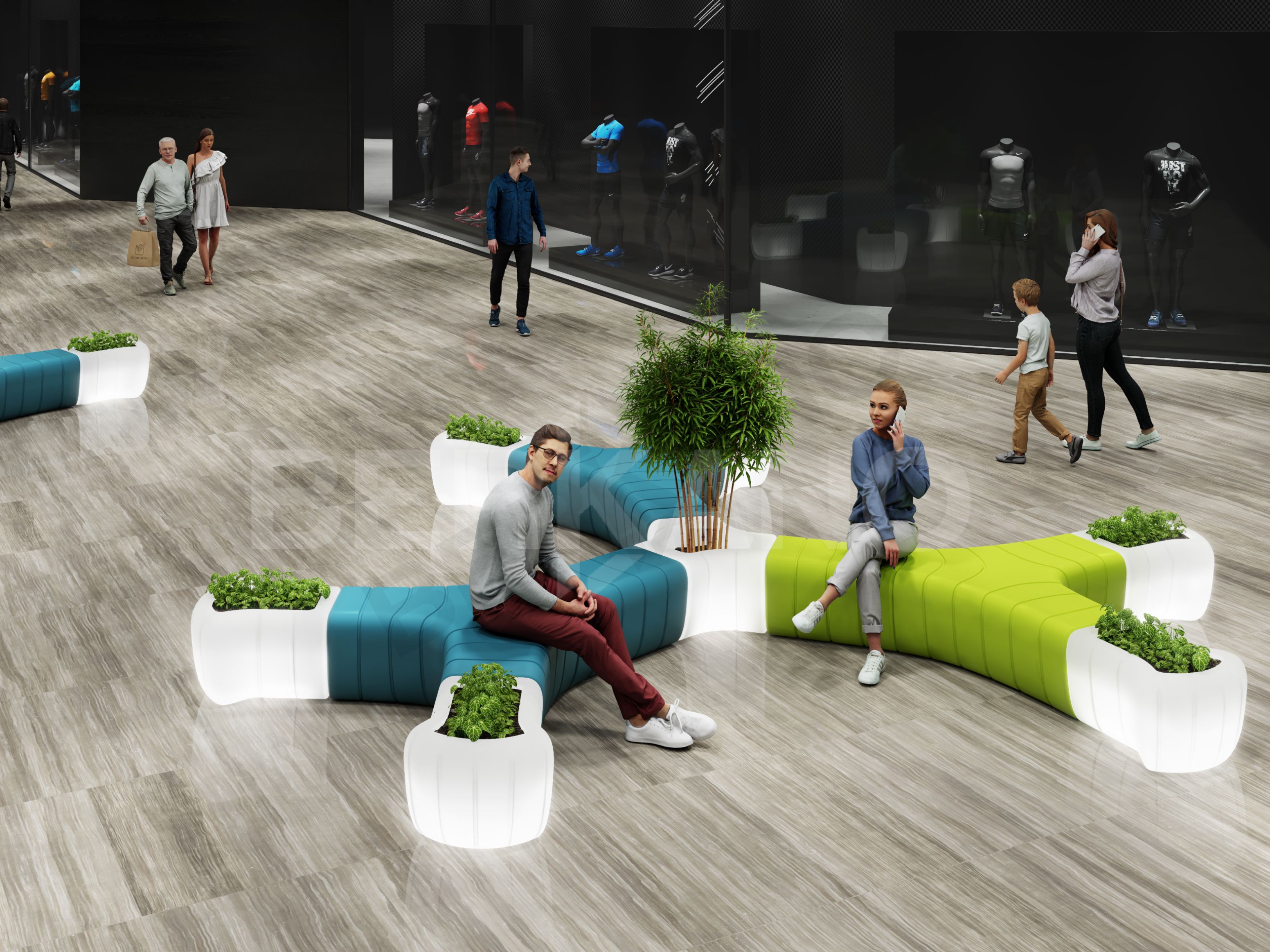 Светящееся кашпо-соединитель Y-seat connect DB белого цвета  - фото 2