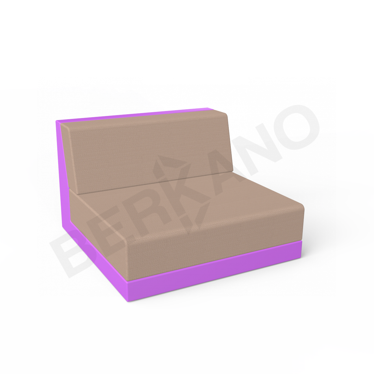 Диван Quarter modular средний с подушками сиреневого цвета / аксессуар кофейного цвета - фото 1