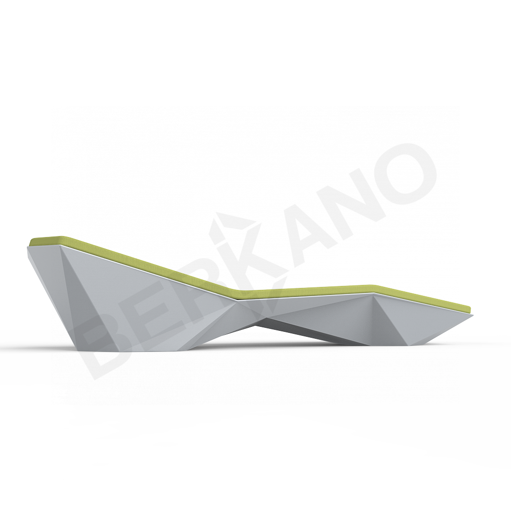 Шезлонг Quaro с подушками серого цвета / аксессуар зеленого цвета - фото 2