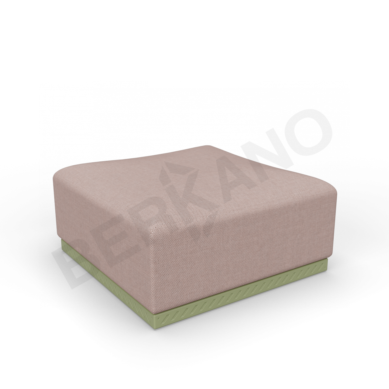 Пуф Fame с подушкой темно-зеленого цвета / аксессуар кофейного цвета - фото 1