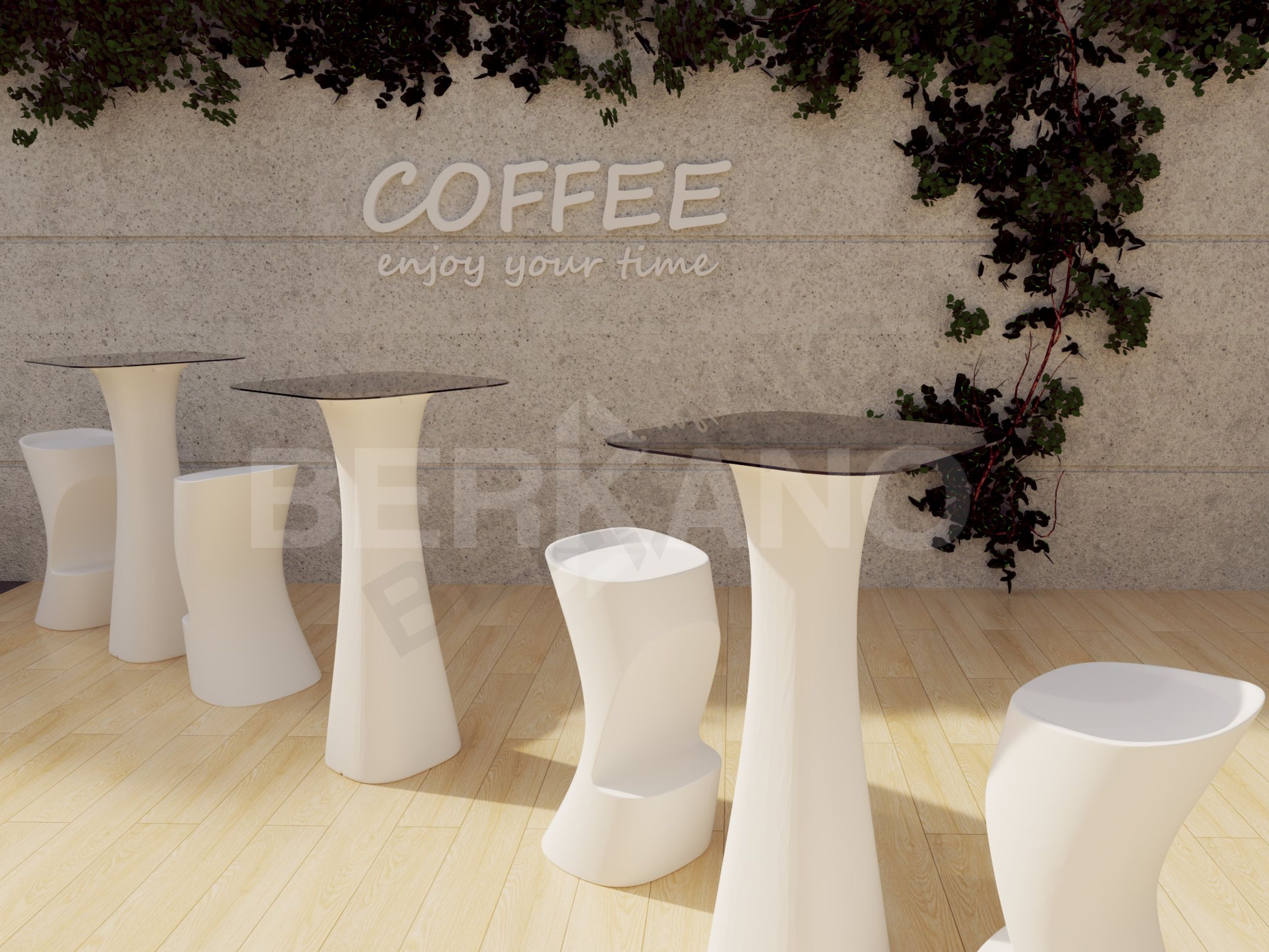 Стол барный со стеклом Grace Bar Square графитового цвета - фото 4