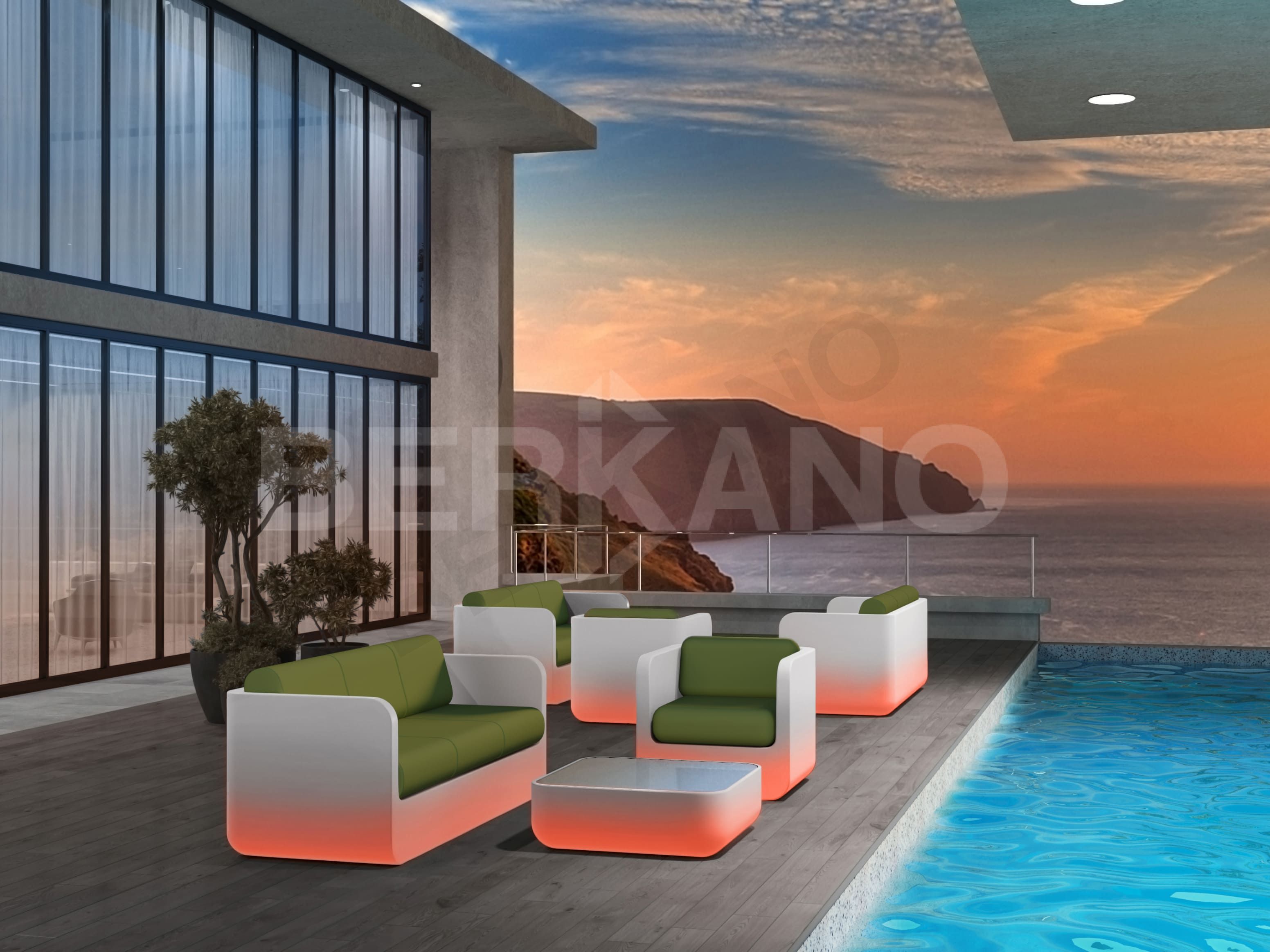 Диван Grace с подушками белого цвета RGB / аксессуар серого цвета - фото 6