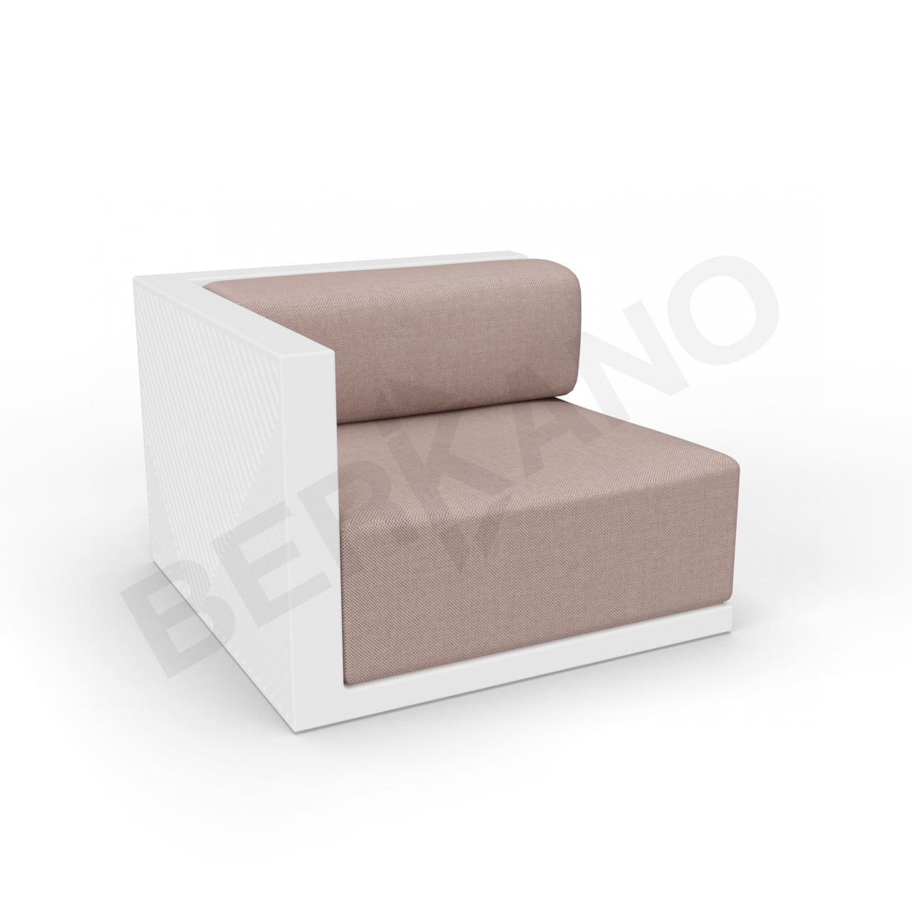 Диван угловой Fame с подушкой белого цвета / аксессуар кофейного цвета - фото 1