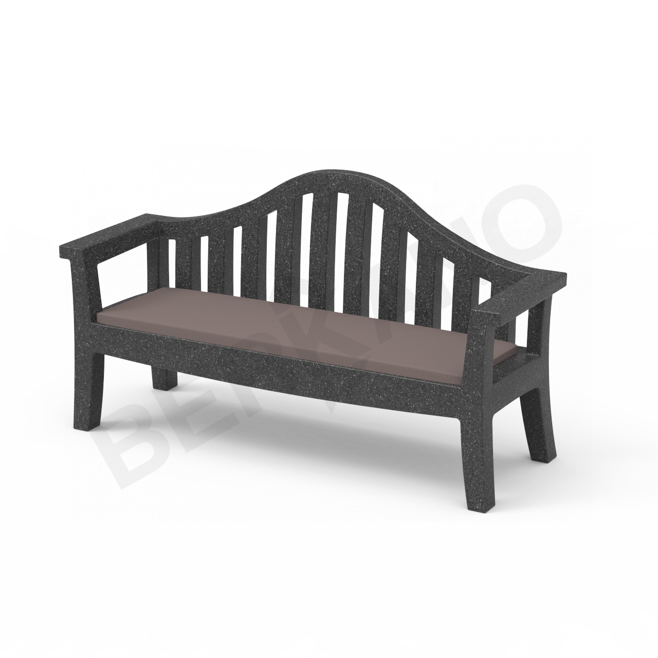 Скамейка Province цвета черный гранит / аксессуар кофейного цвета - фото 1