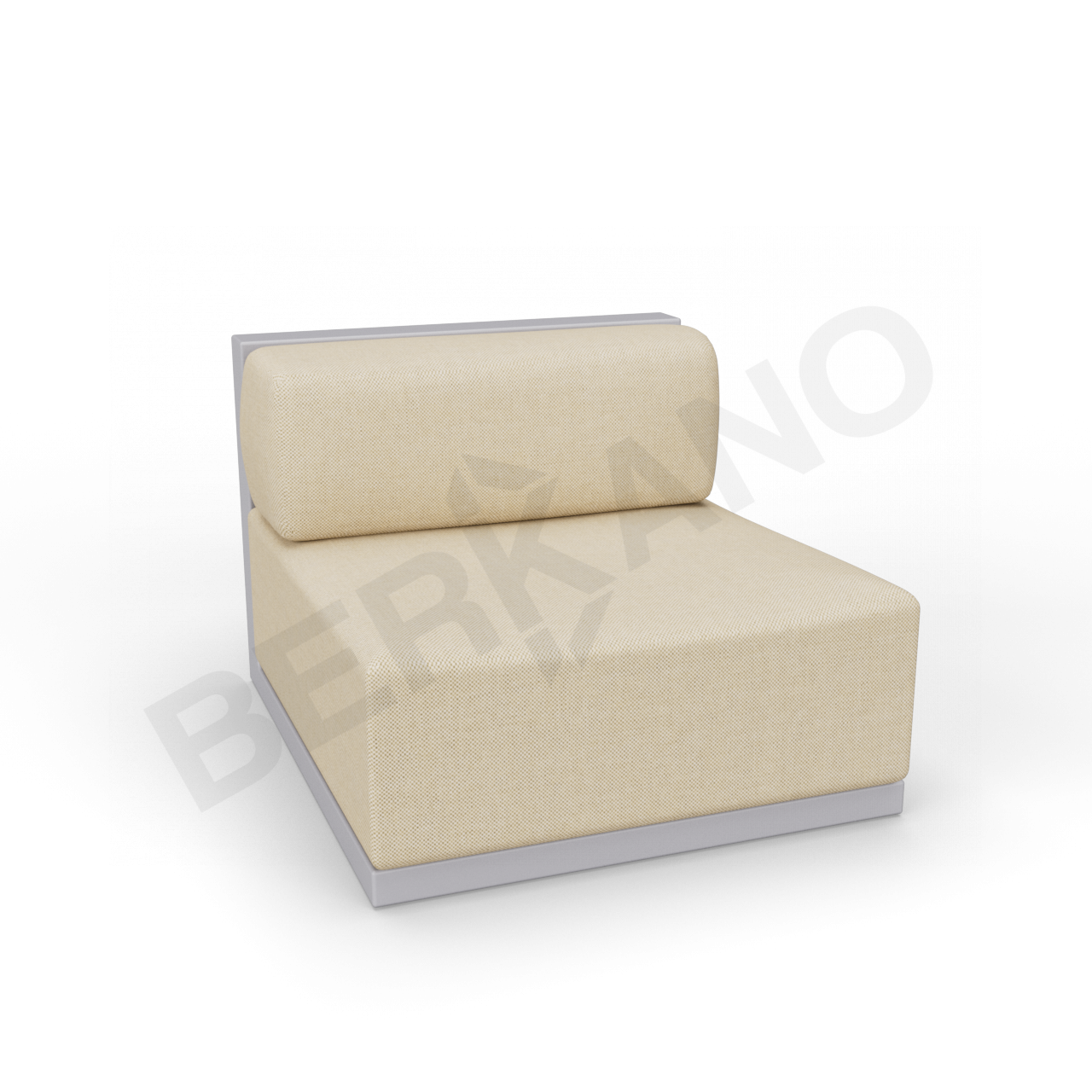 Диван прямой Fame с подушкой серого цвета / аксессуар бежевого цвета - фото 1