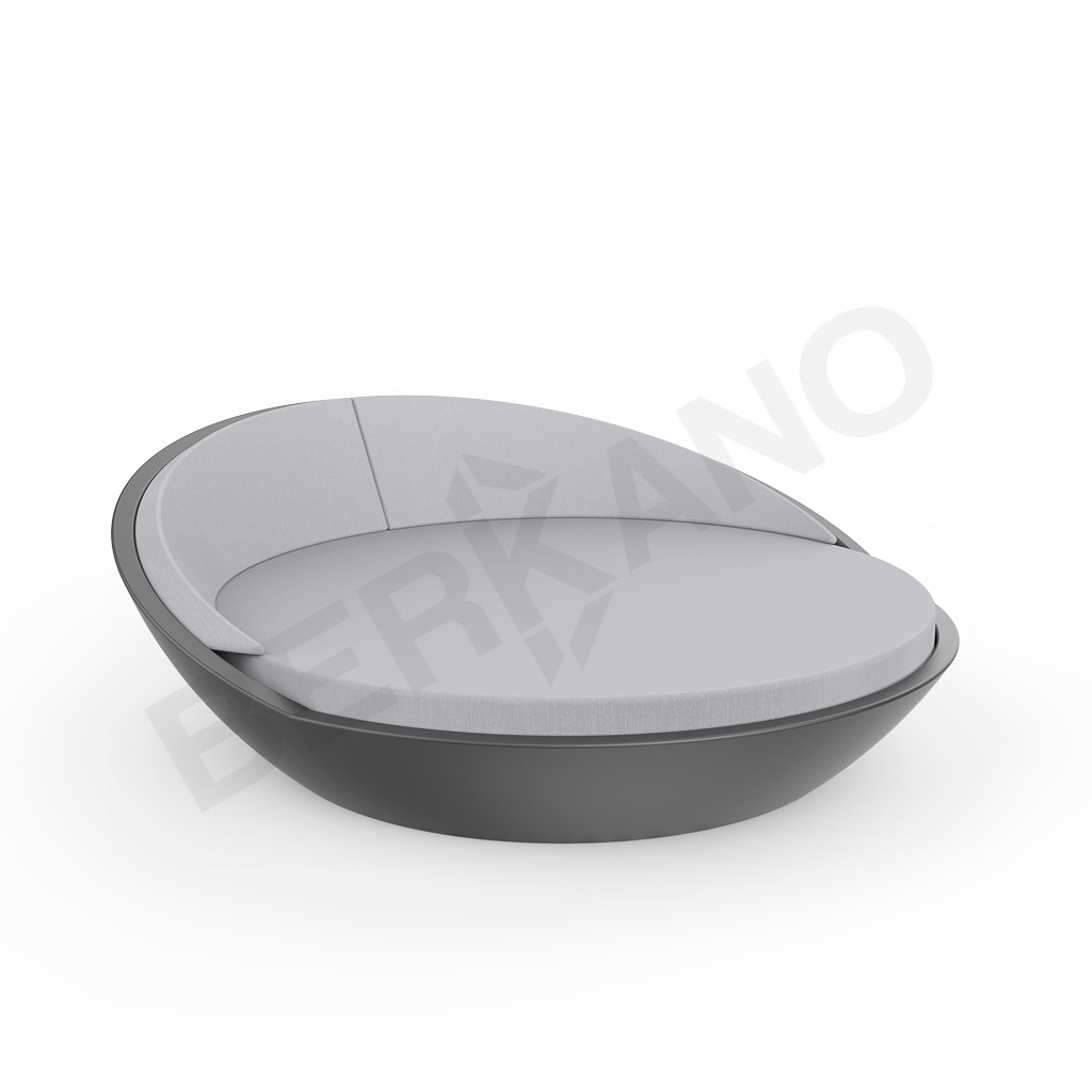 Шезлонг Riviera черного цвета / аксессуар серого цвета - фото 1