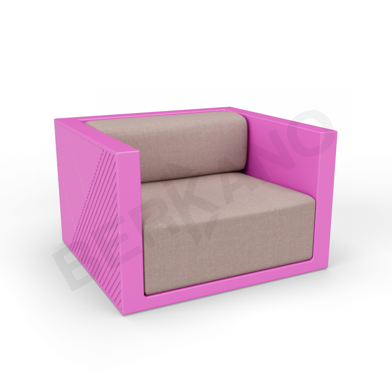 Кресло Fame с подушкой фиолетового цвета / аксессуар кофейного цвета - фото 1