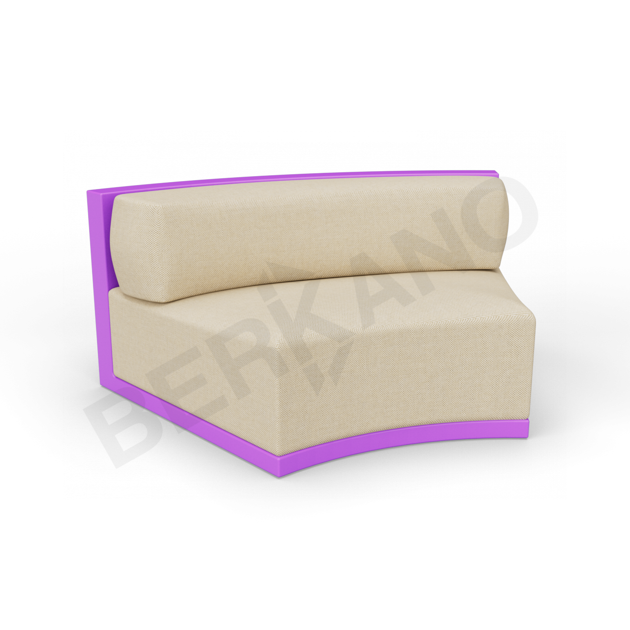 Диван полукруглый Fame с подушкой сиреневого цвета / аксессуар бежевого цвета - фото 1