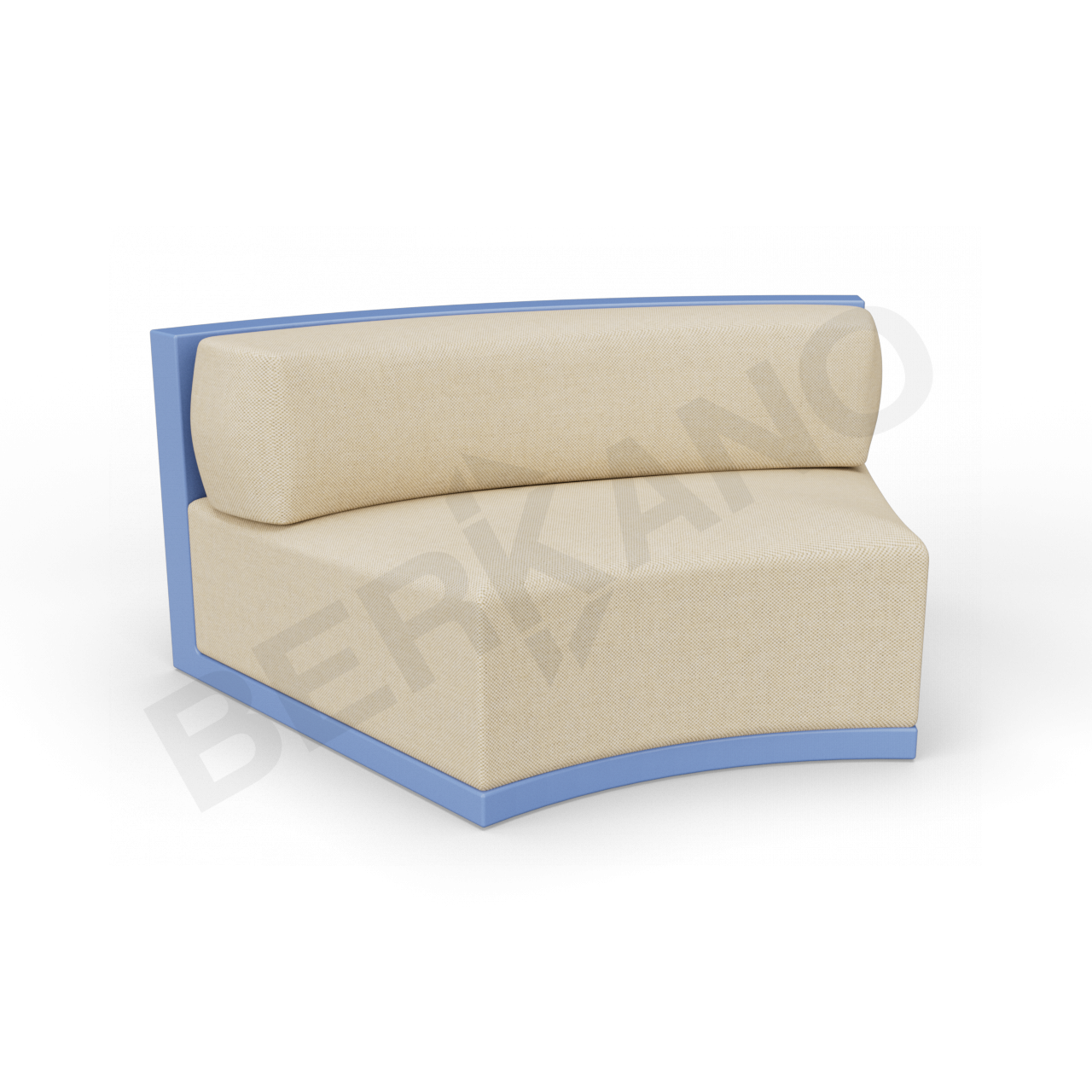 Диван полукруглый Fame с подушкой синего цвета / аксессуар бежевого цвета - фото 1