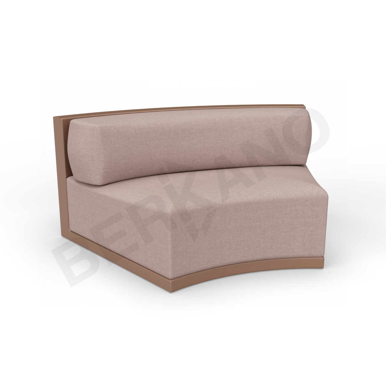 Диван полукруглый Fame с подушкой коричневого цвета / аксессуар кофейного цвета - фото 1