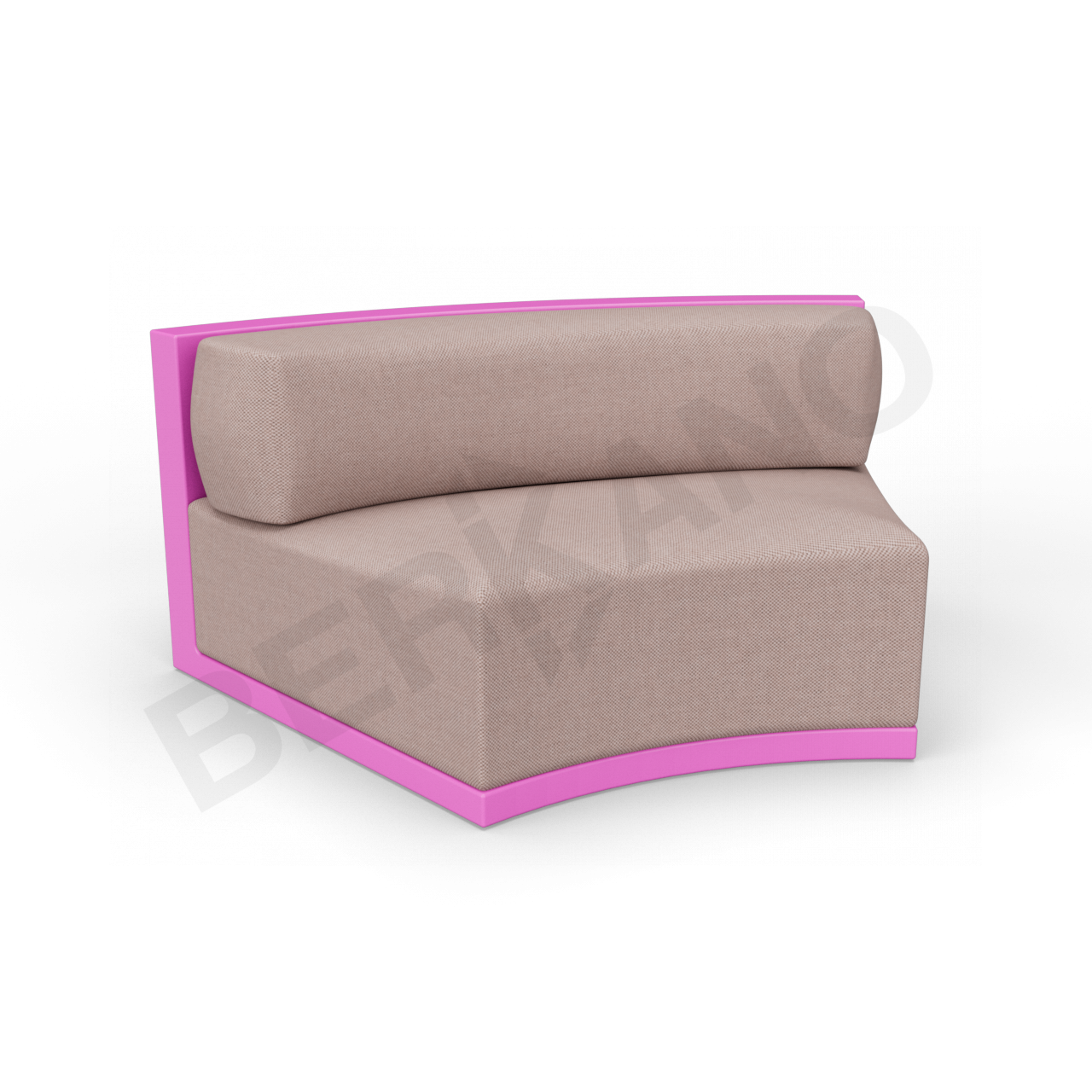 Диван полукруглый Fame с подушкой фиолетового цвета / аксессуар кофейного цвета - фото 1