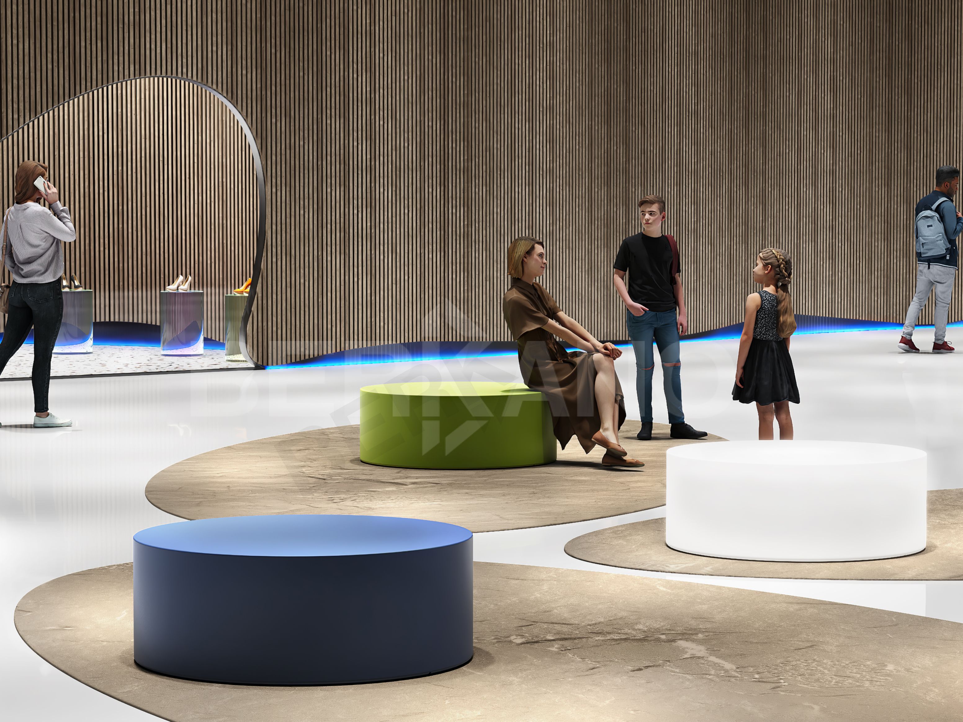 Скамейка Rondo Olive green / Graphite - фото 2