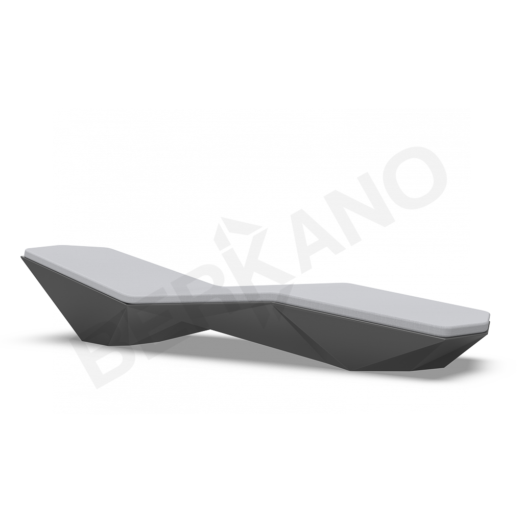 Шезлонг Quaro с подушками черного цвета / аксессуар серого цвета - фото 1