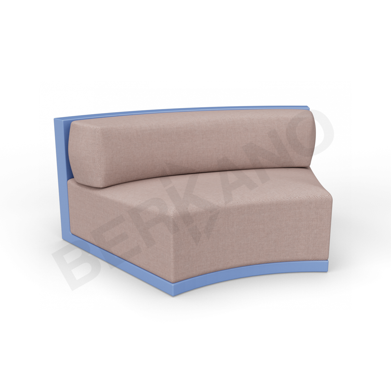 Диван полукруглый Fame с подушкой синего цвета / аксессуар кофейного цвета - фото 1