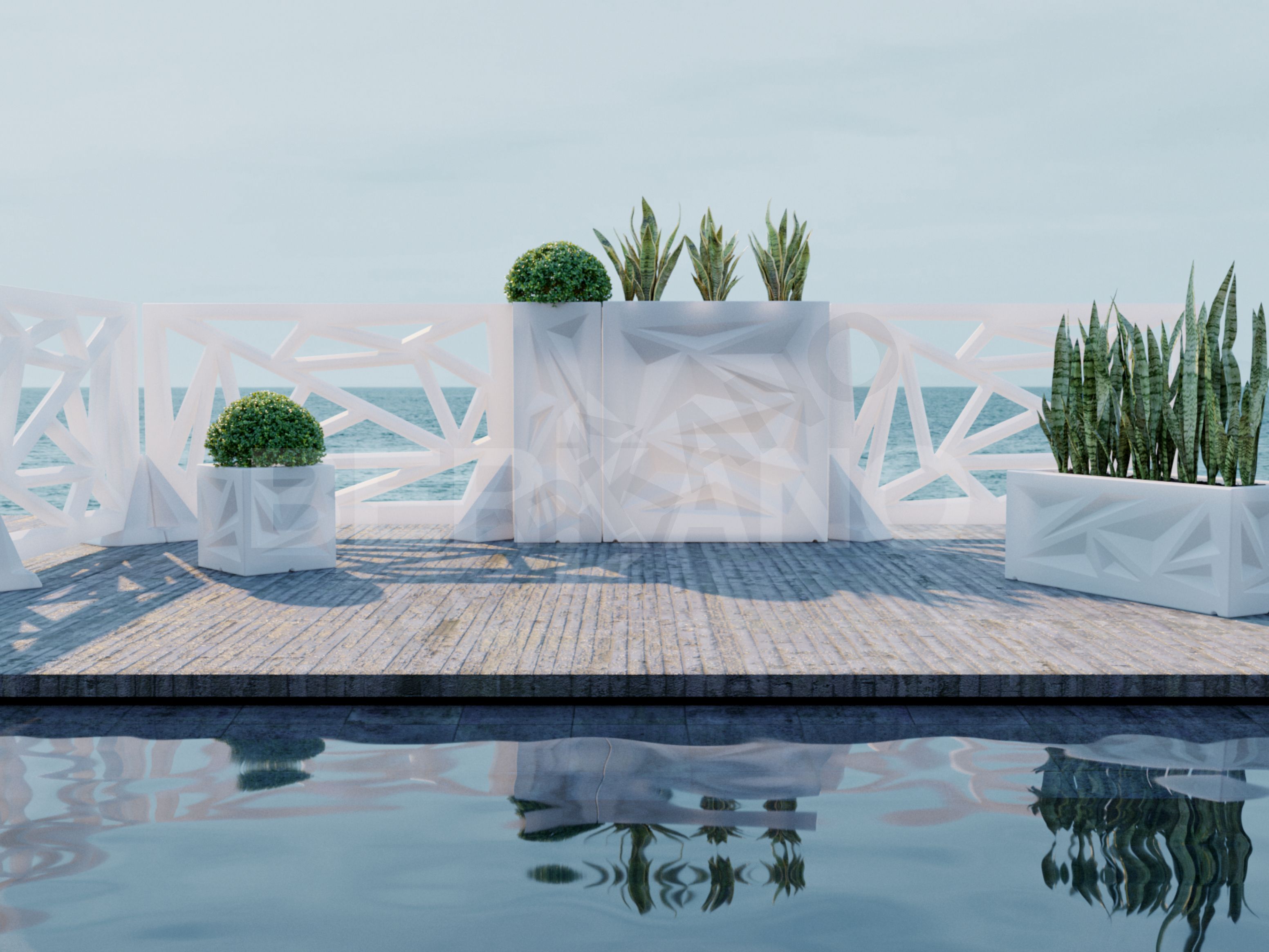 Светящееся кашпо Icelandic Cube DB белого цвета  - фото 2