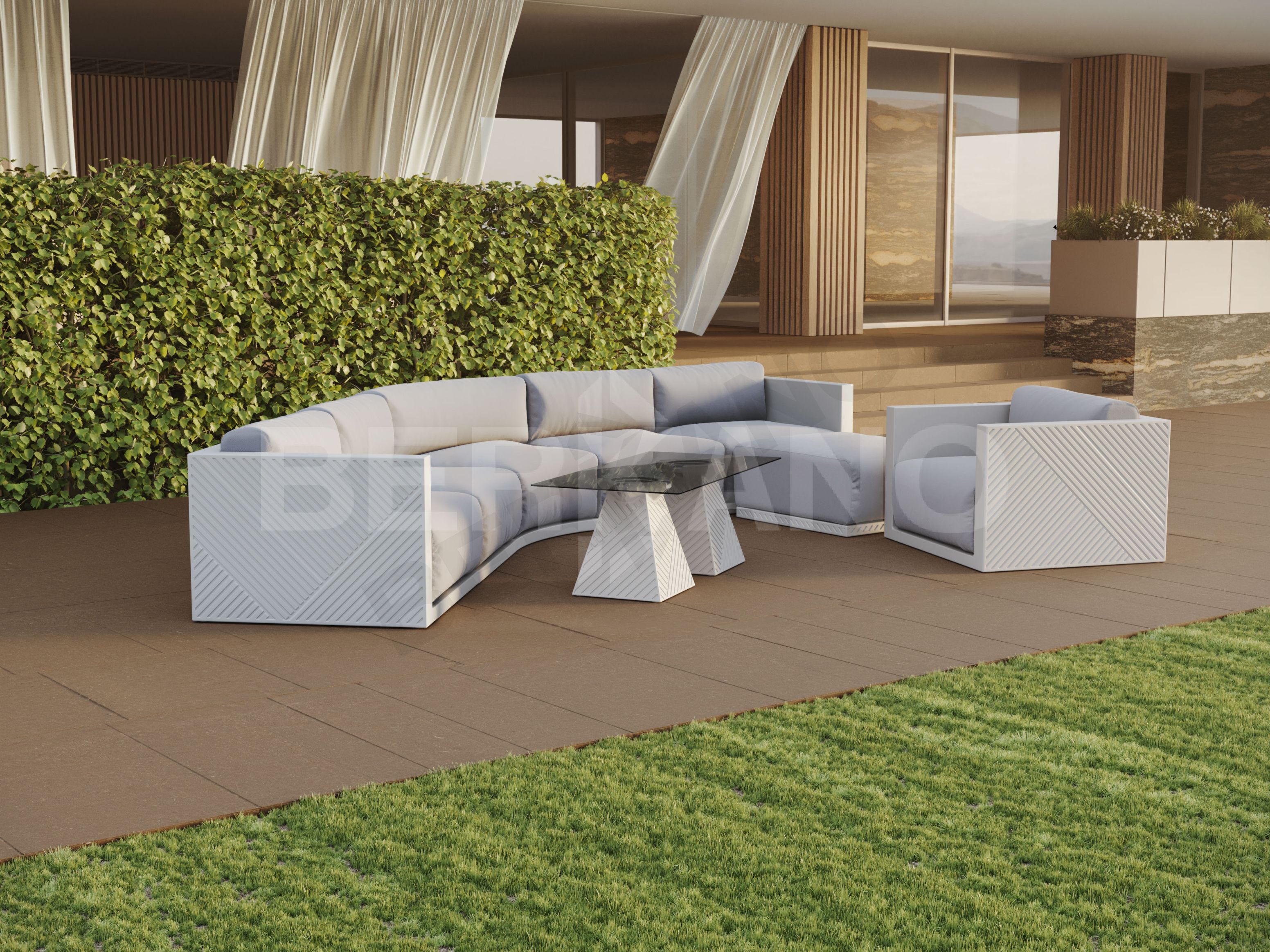 Диван прямой Fame с подушкой сиреневого цвета / аксессуар бежевого цвета - фото 2