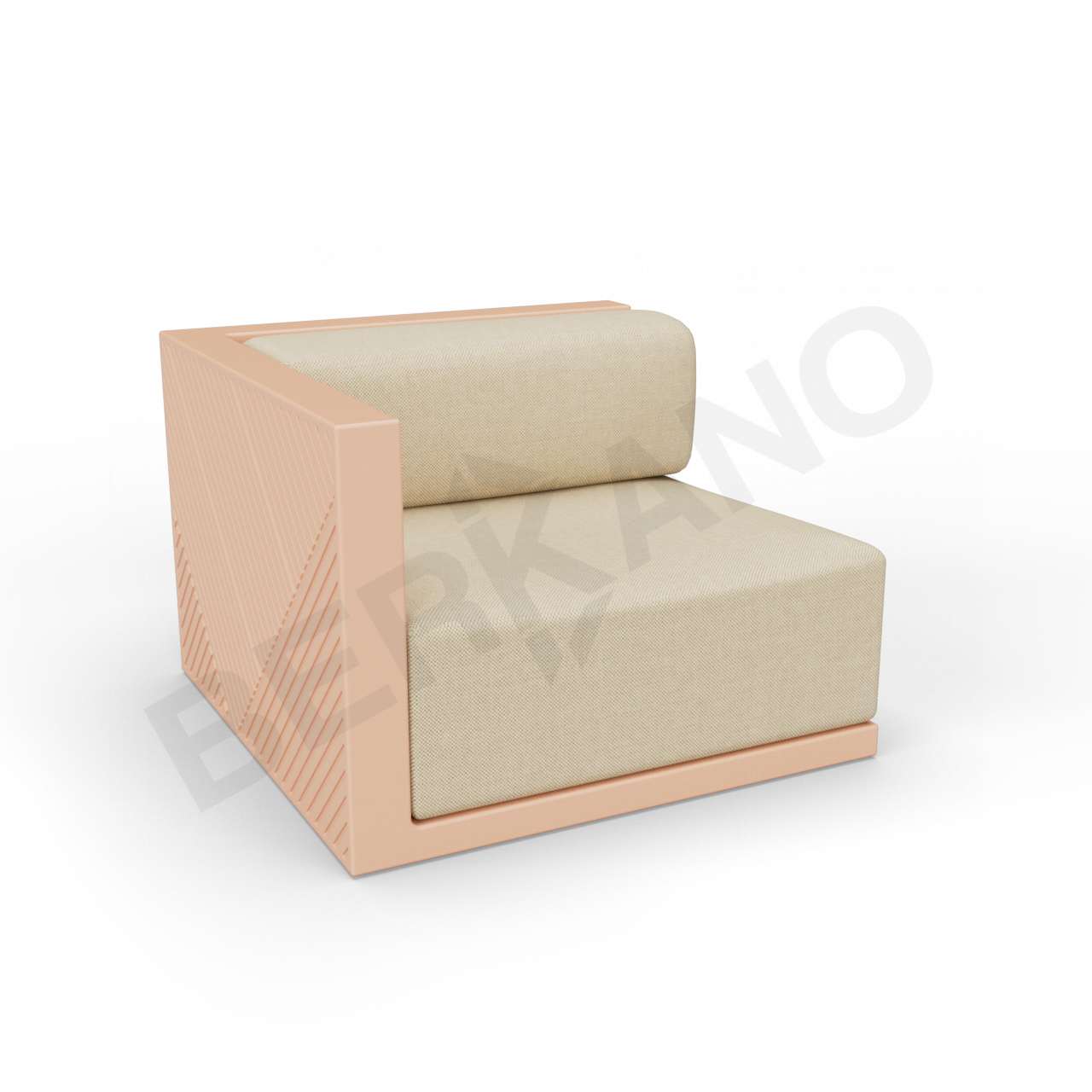 Диван угловой Fame с подушкой терракотового цвета / аксессуар бежевого цвета - фото 1